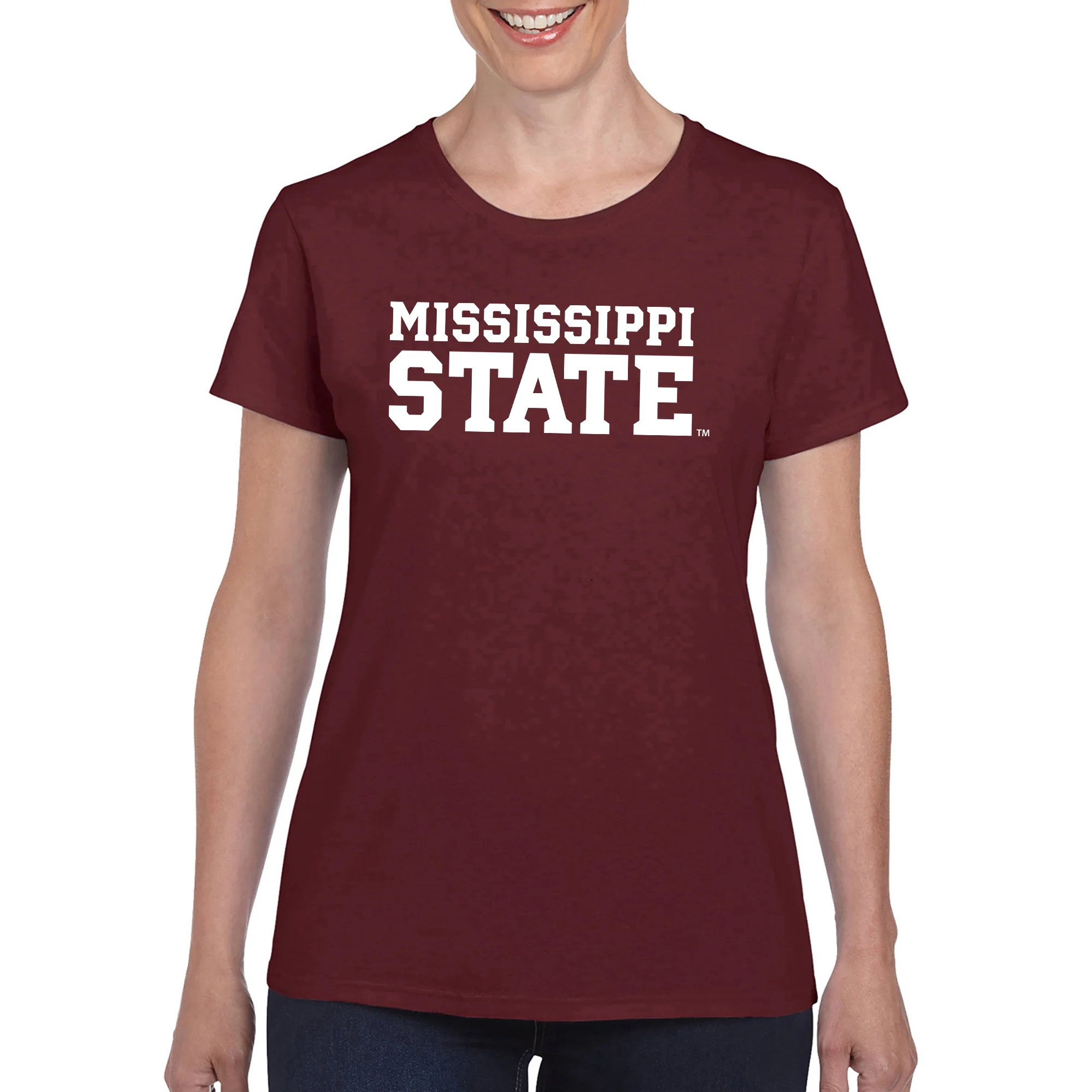 Mississippi State Basic Block Women's T-Shirt - Maroon - Image 3