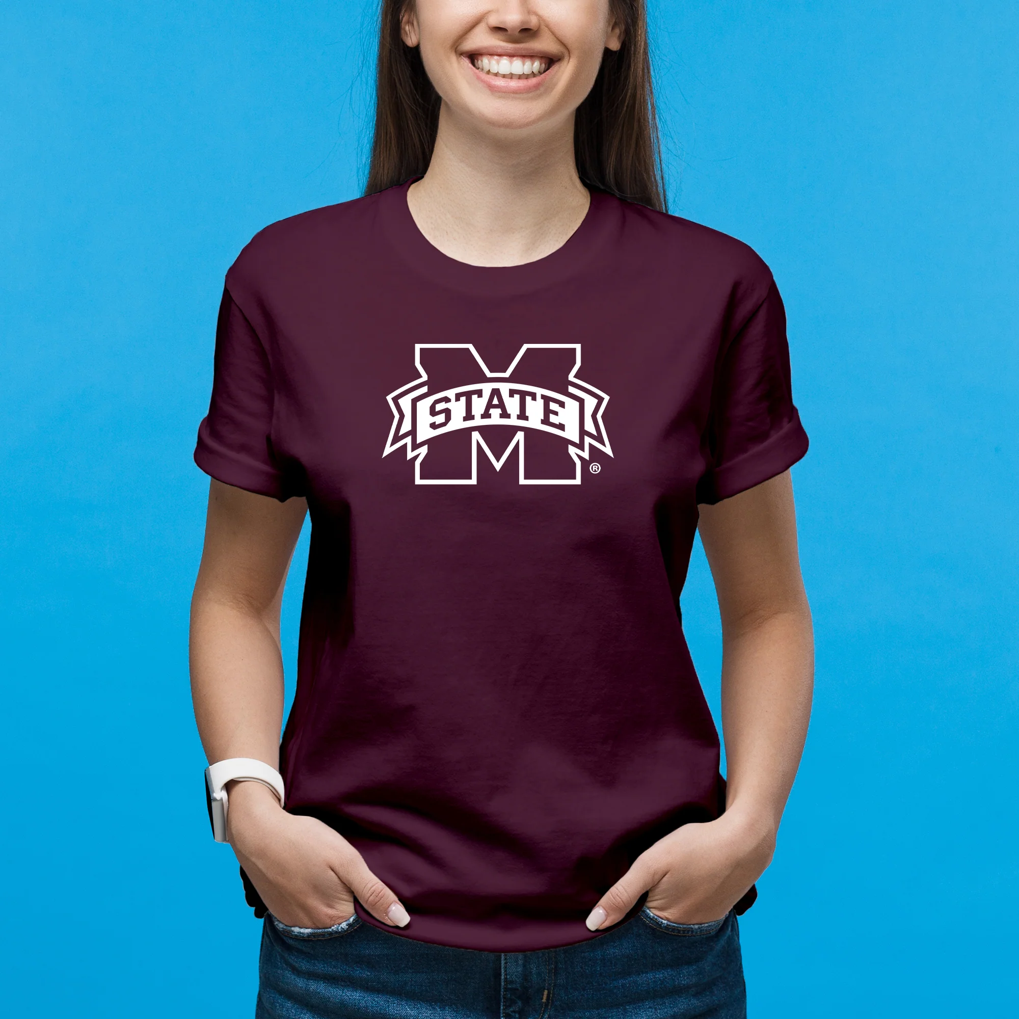 Mississippi State Bulldogs Primary Logo T-Shirt - Maroon - Image 4