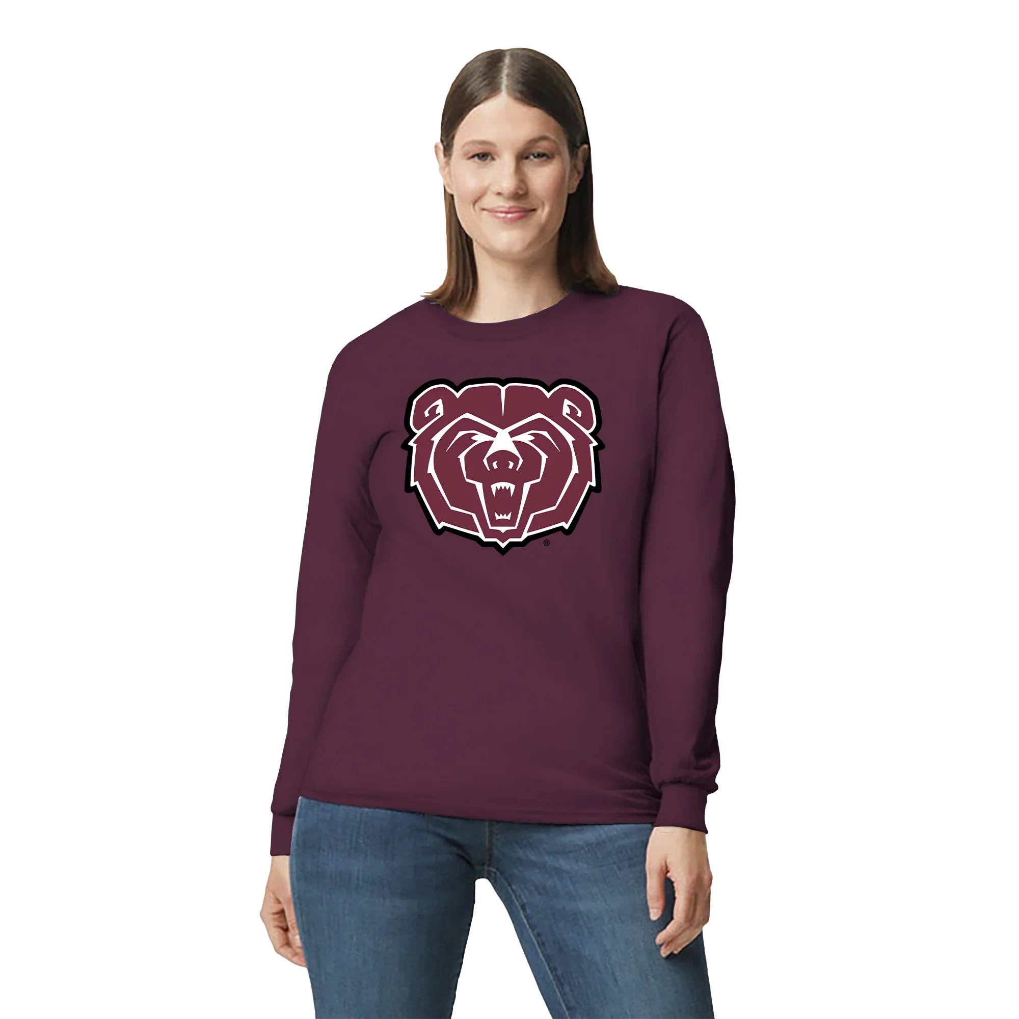 Missouri State Bears Primary Logo Long Sleeve T-Shirt - Maroon - Image 4