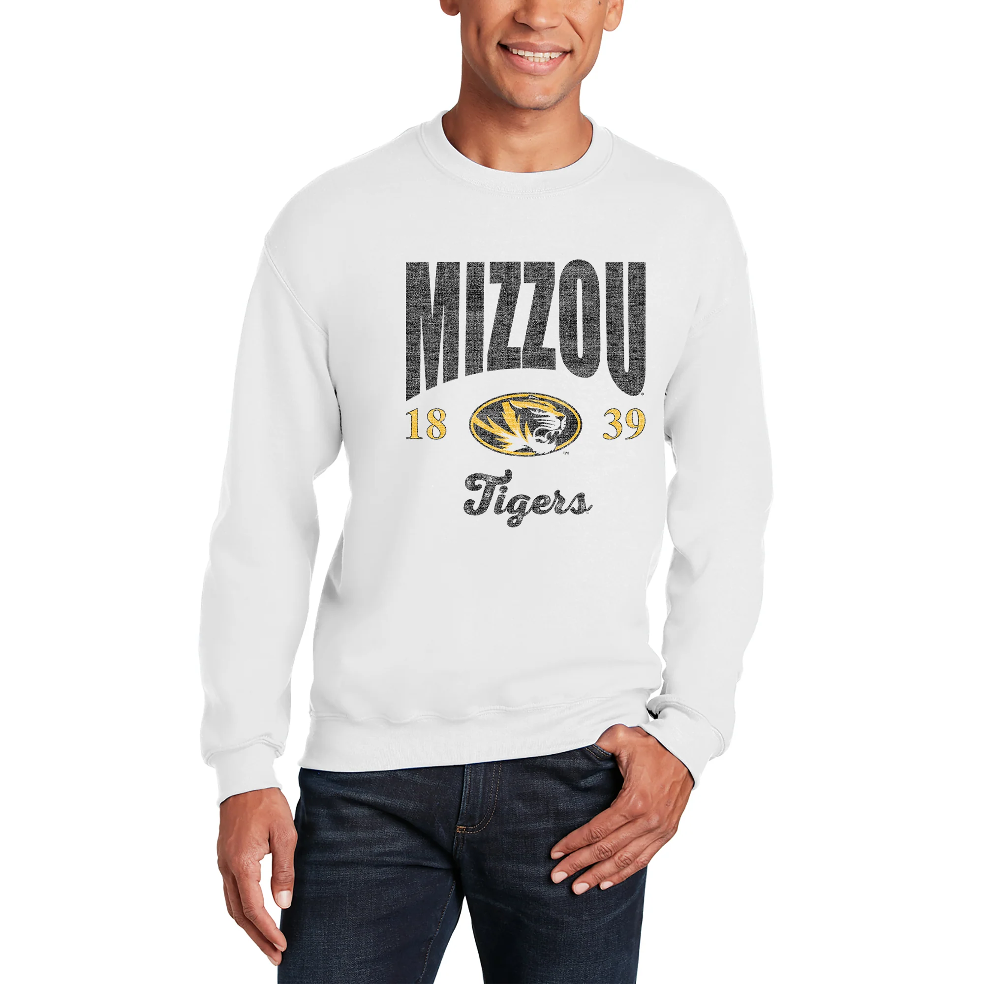 Missouri Tigers Giving Noise JA BTB Fleece Crewneck - White - Image 3