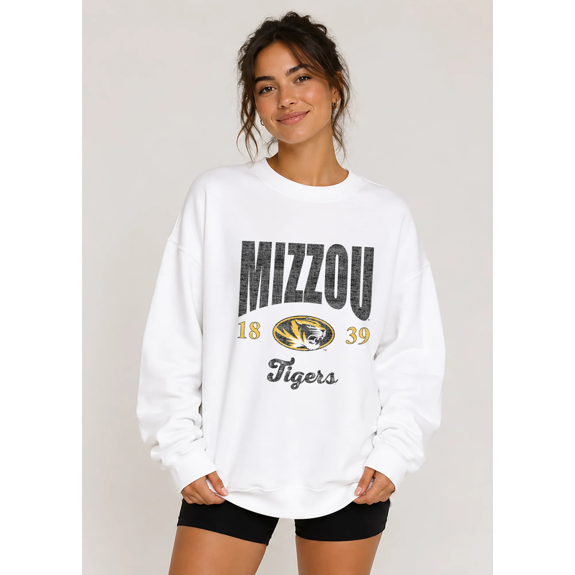 Missouri Tigers Giving Noise JA BTB Fleece Crewneck - White - Image 4