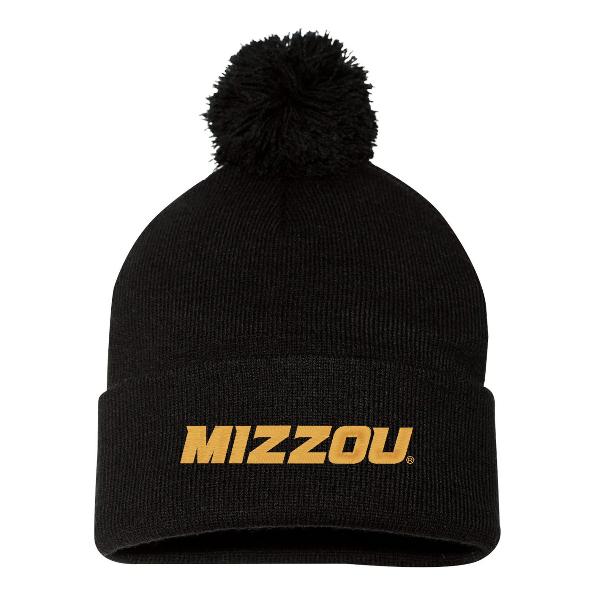 Missouri Tigers Primary Wordmark EMB Pom Pom Beanie - Image 2
