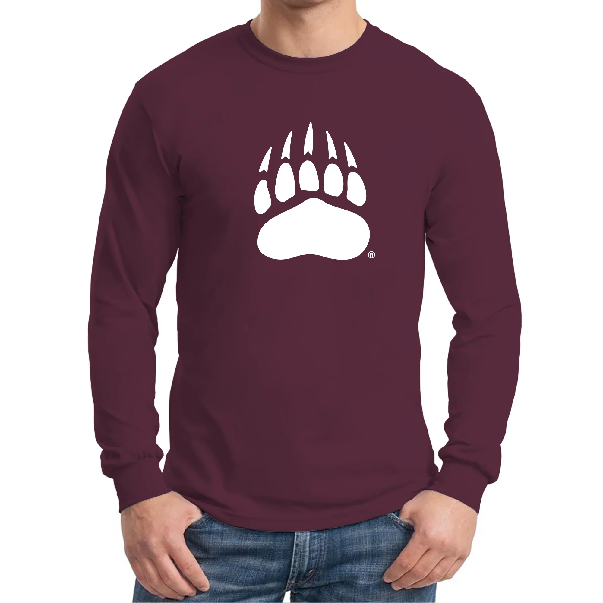 Montana Grizzlies Primary Logo Long Sleeve T-Shirt - Maroon - Image 3
