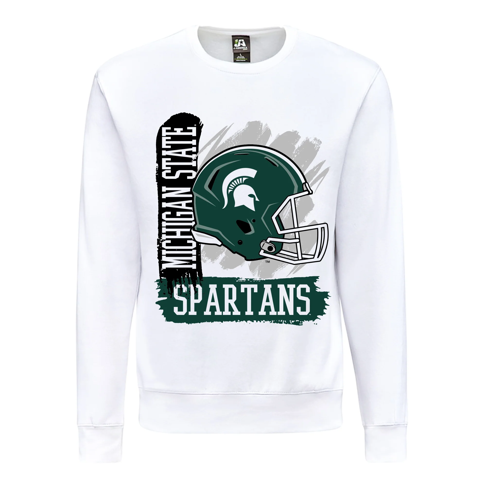 MSU 90s Big Print Crewneck - White