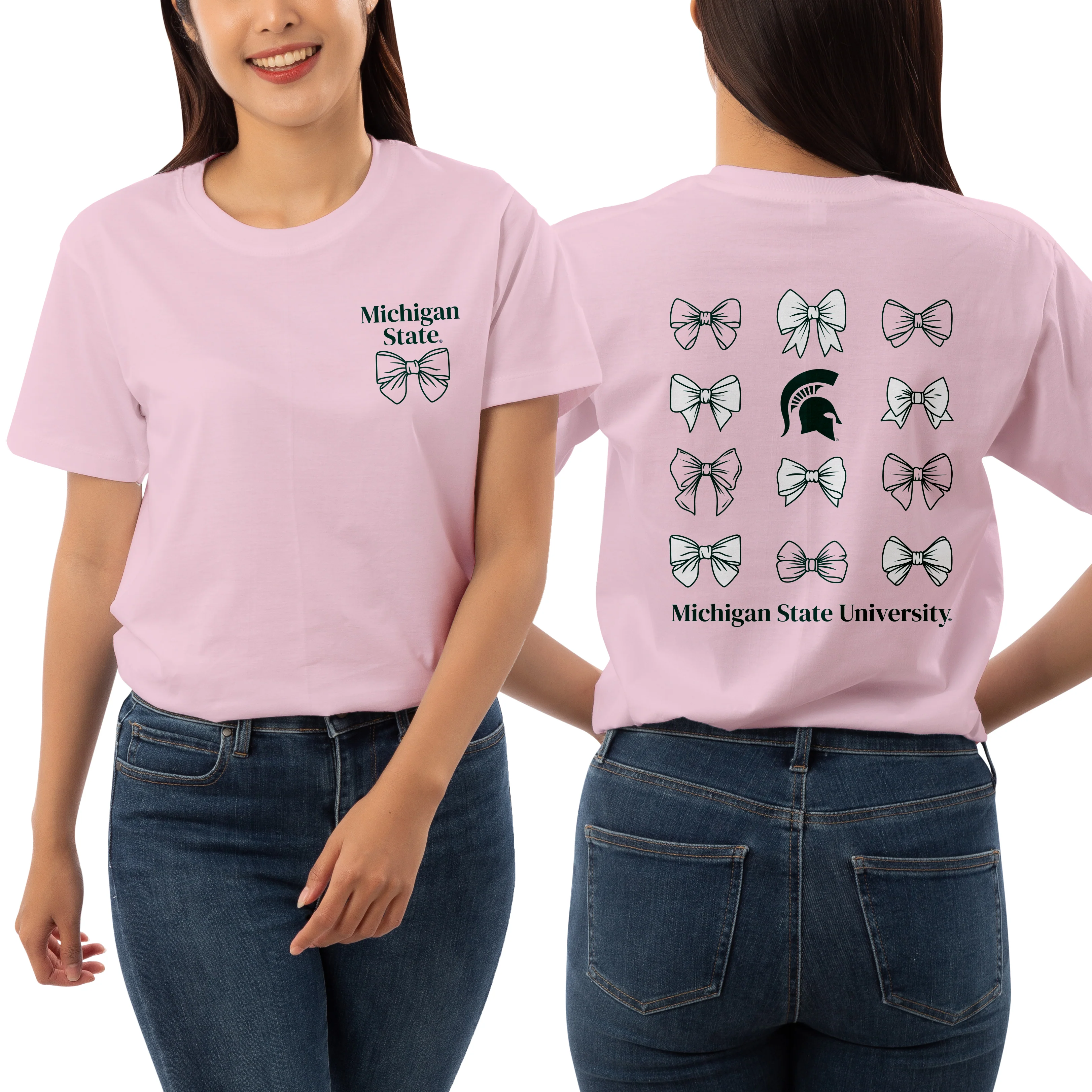MSU Bow Bliss T-Shirt - Light Pink - Image 3