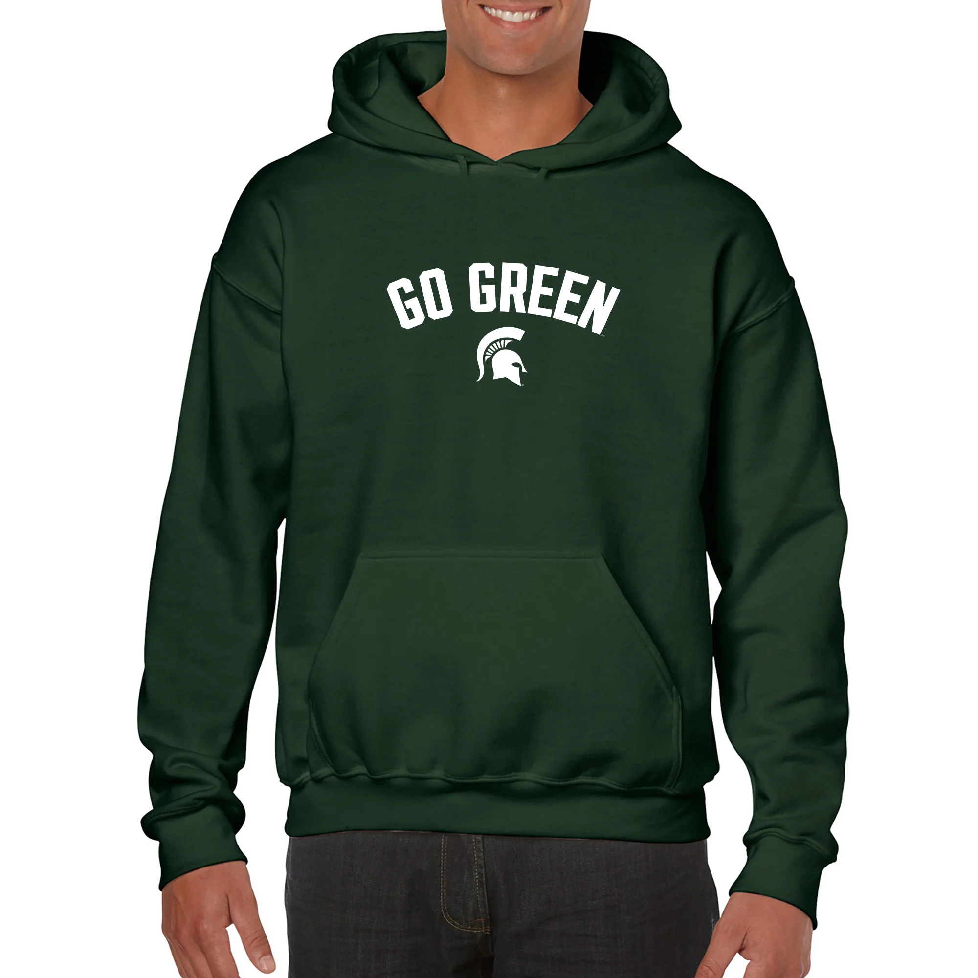 MSU Go Green Arc JA BTB Fleece Hoodie - Forest - Image 3