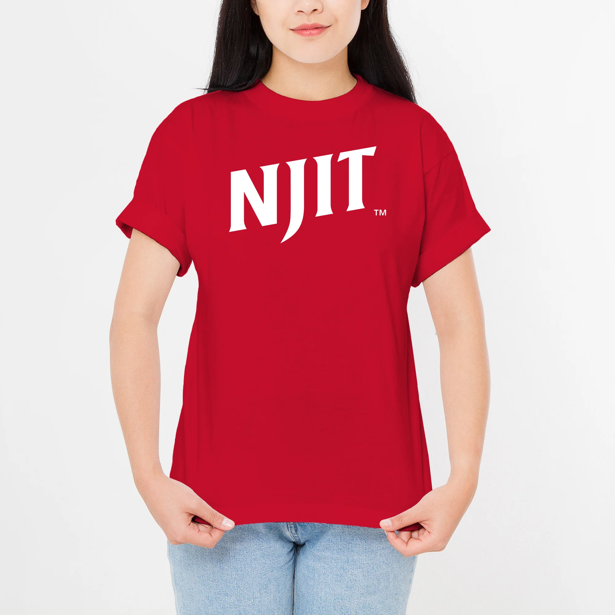 New Jersey Institute of Technology Basic Block Short Sleeve T Shirt - Red - Image 4