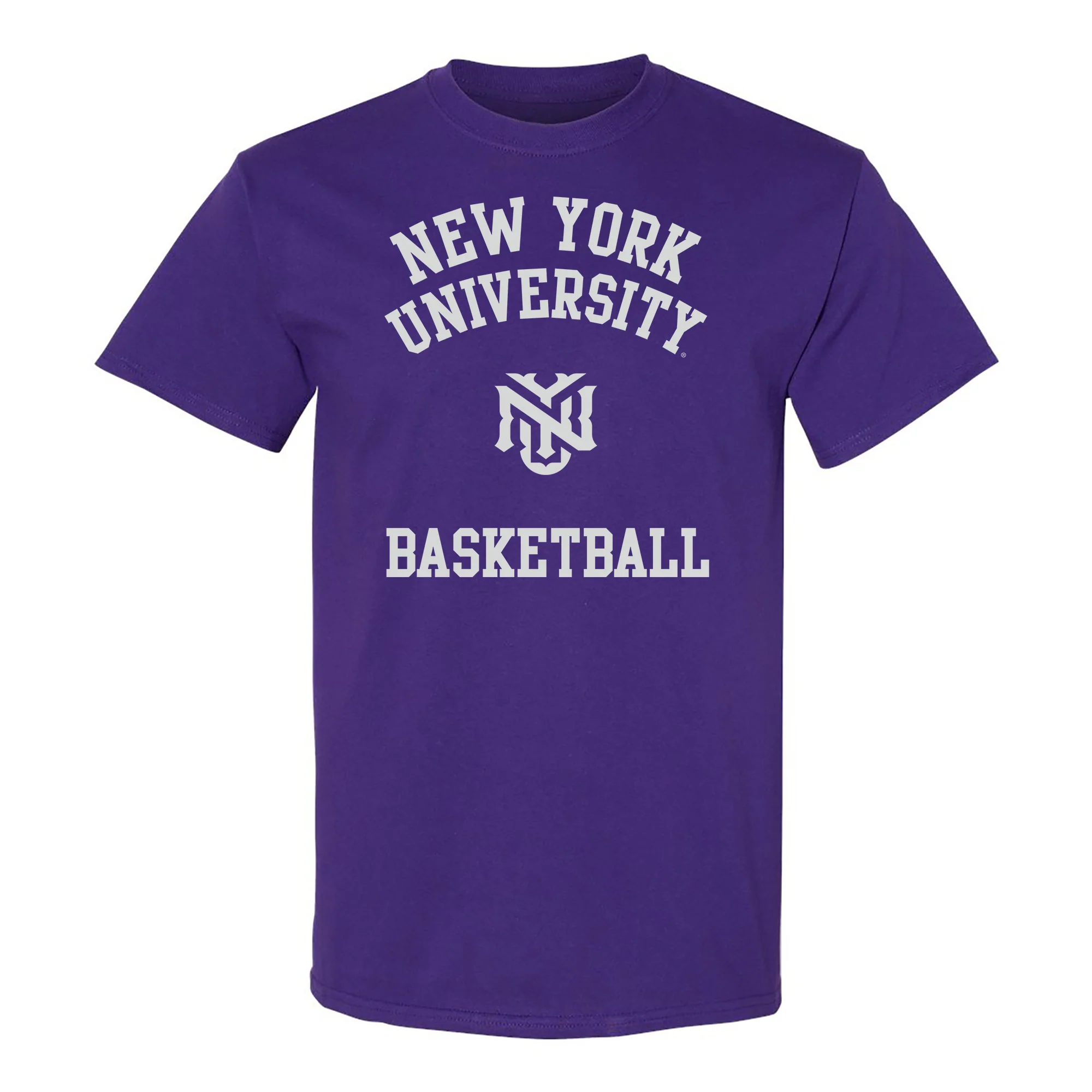 New York University Violets Arch Logo Basketball T-Shirt - Purple