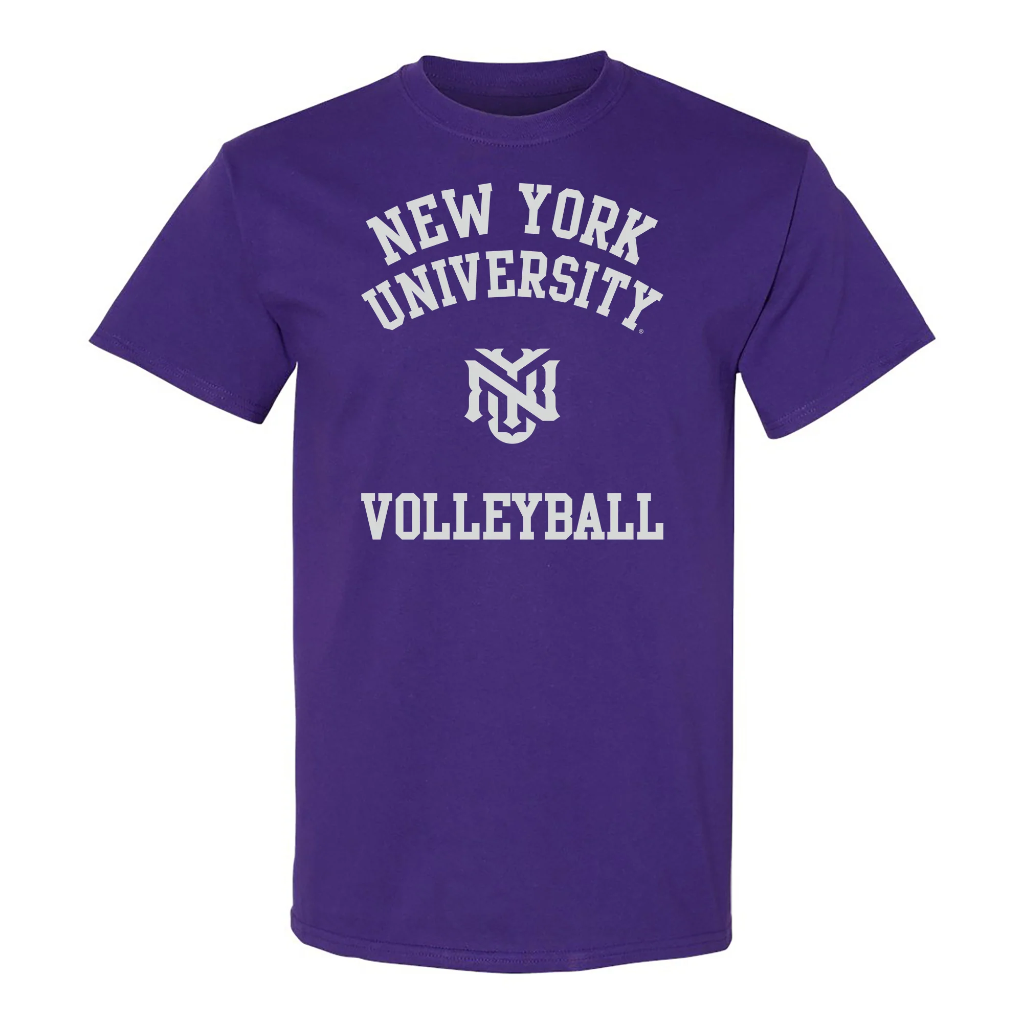 New York University Violets Arch Logo Volleyball T-Shirt - Purple