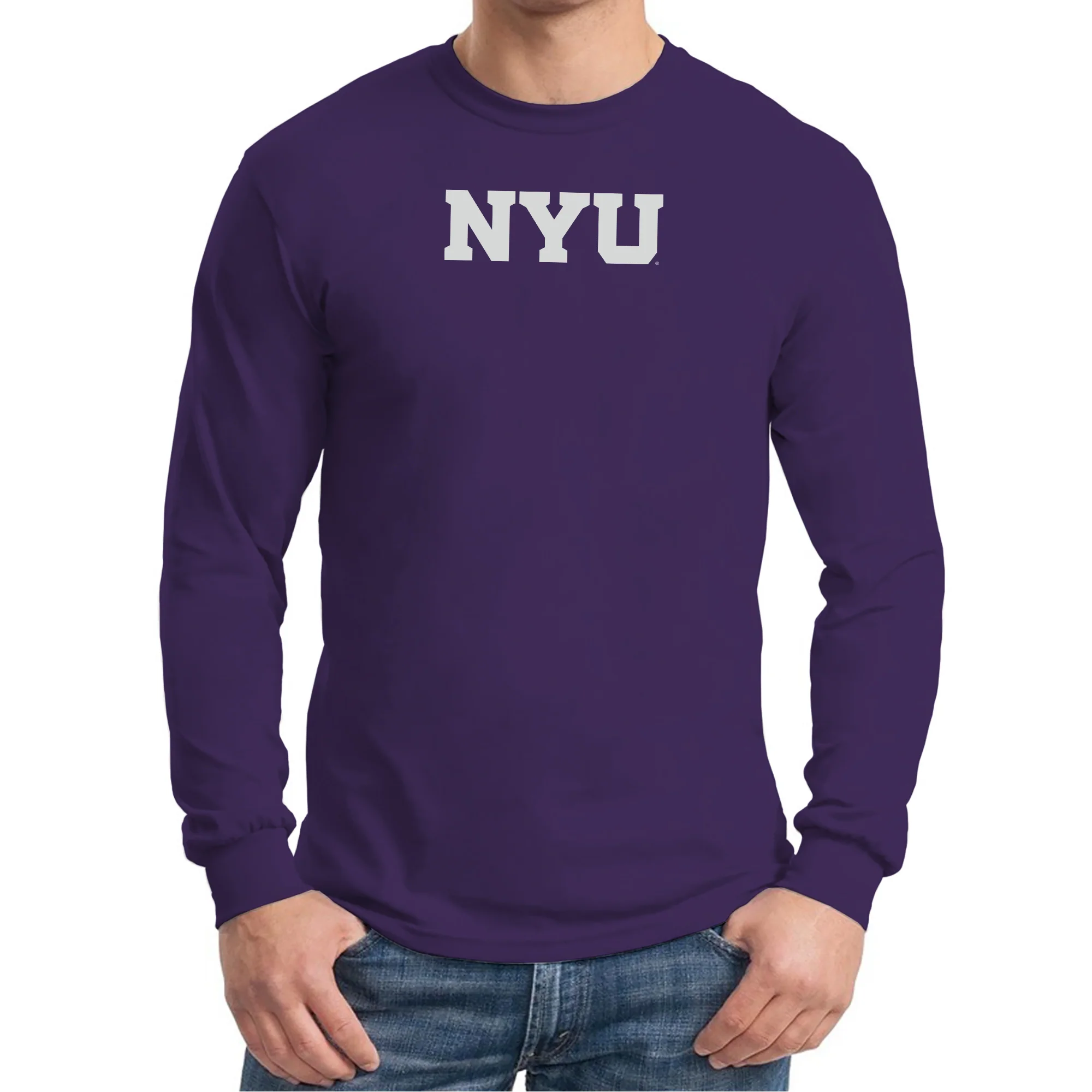New York University Violets Basic Block Long Sleeve T-Shirt - Purple - Image 3