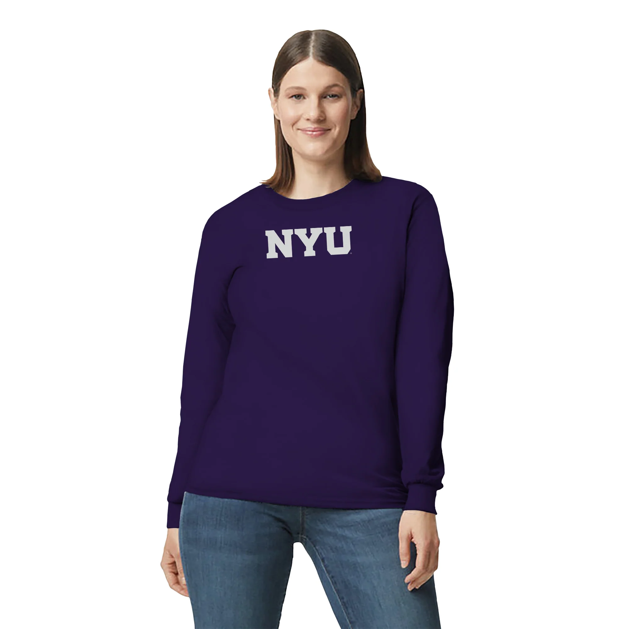 New York University Violets Basic Block Long Sleeve T-Shirt - Purple - Image 4