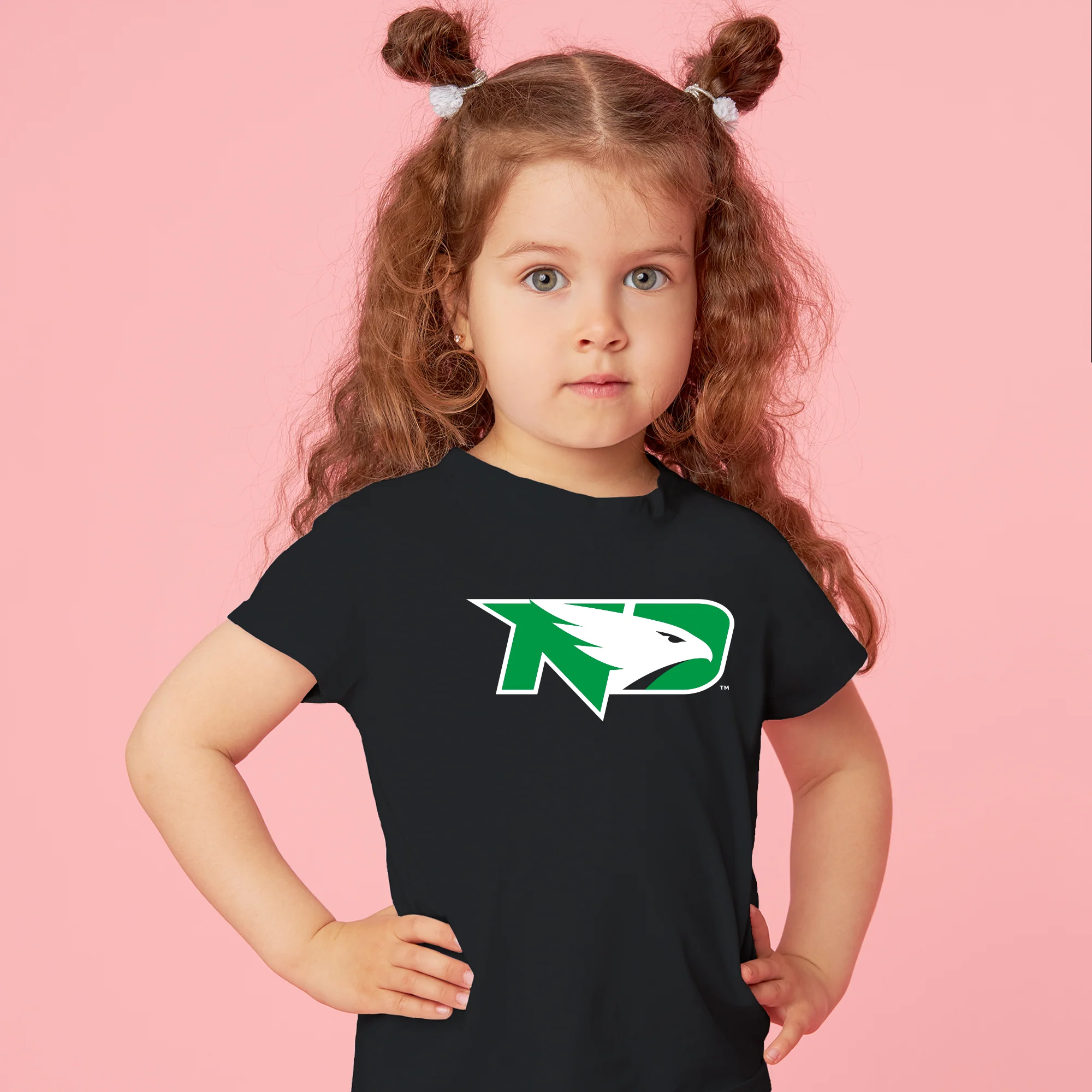 North Dakota Primary Logo Toddler T-Shirt - Black - Image 4