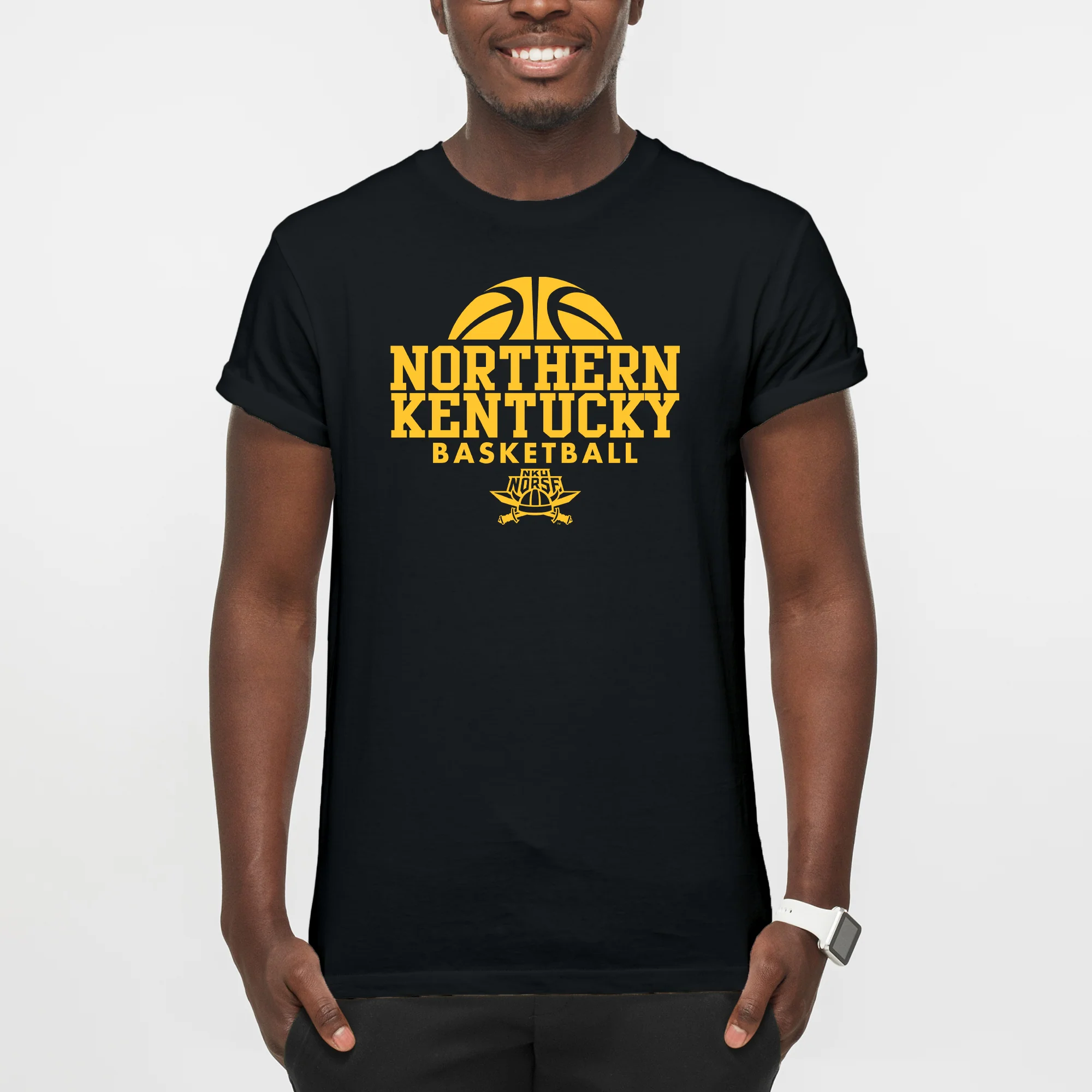 Northern Kentucky University Norse Basketball Hype Short Sleeve T Shirt - Black - Image 3