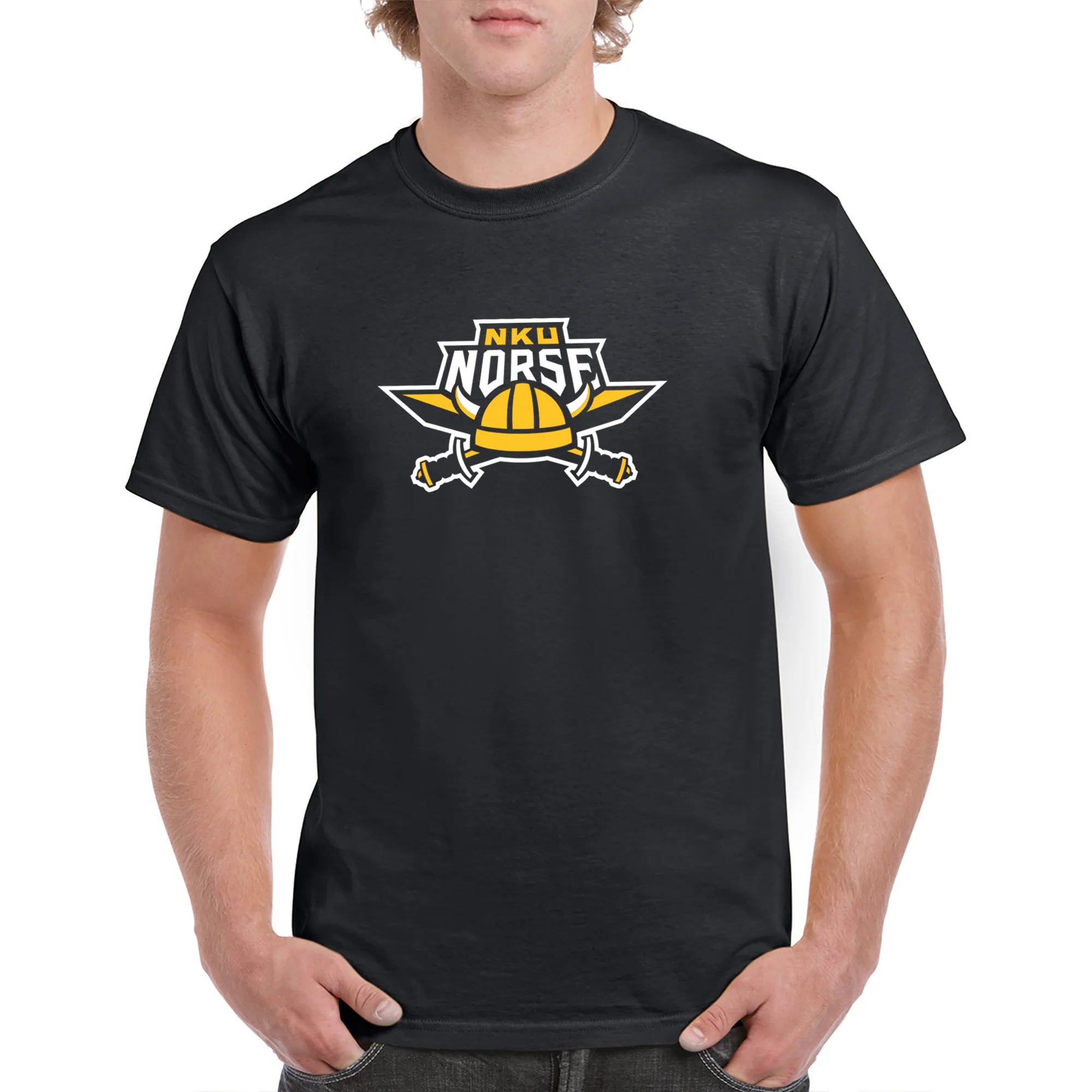 Northern Kentucky University Norse Primary Logo Short Sleeve T Shirt - Black - Image 2