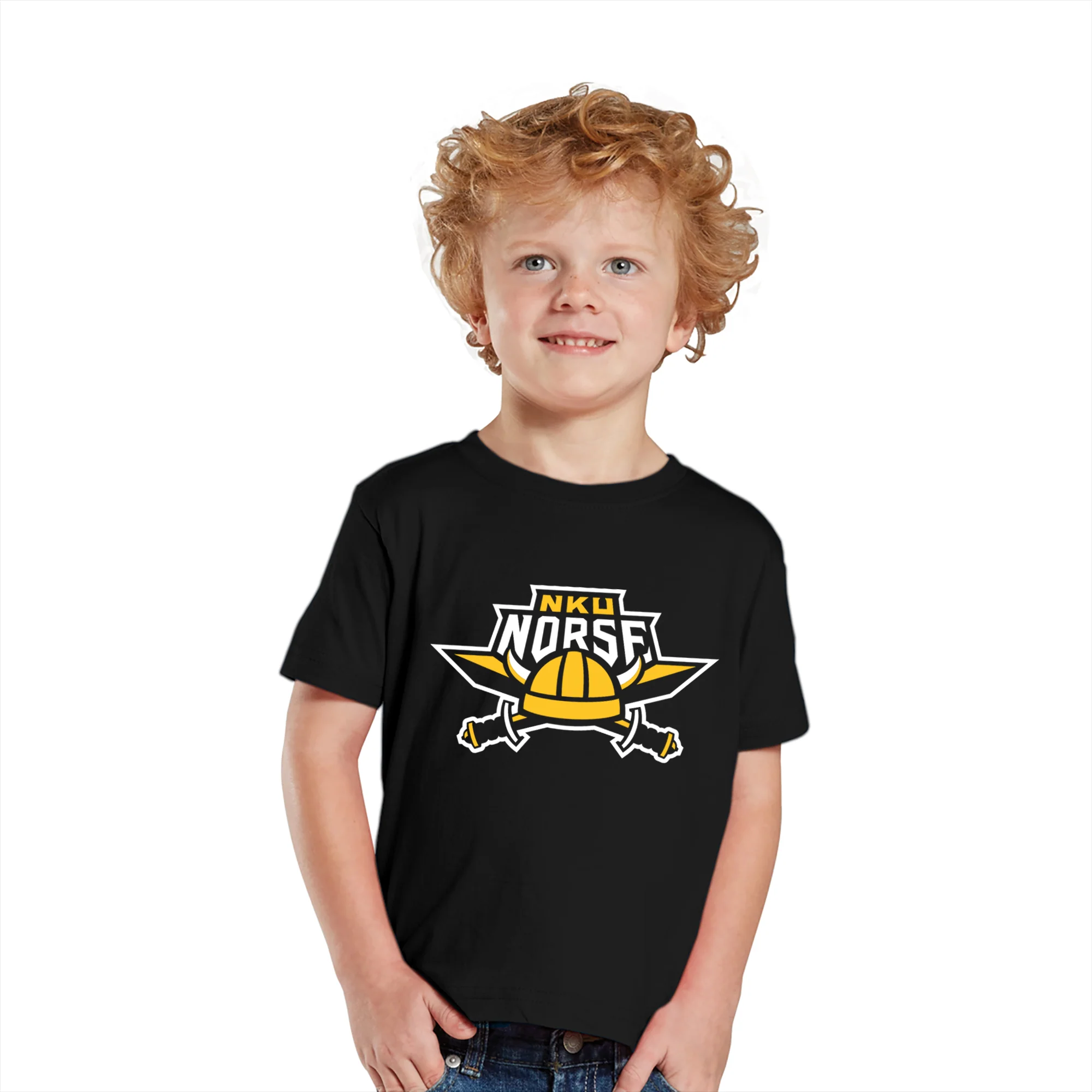 Northern Kentucky University Norse Primary Logo Toddler Short Sleeve T Shirt - Black - Image 3