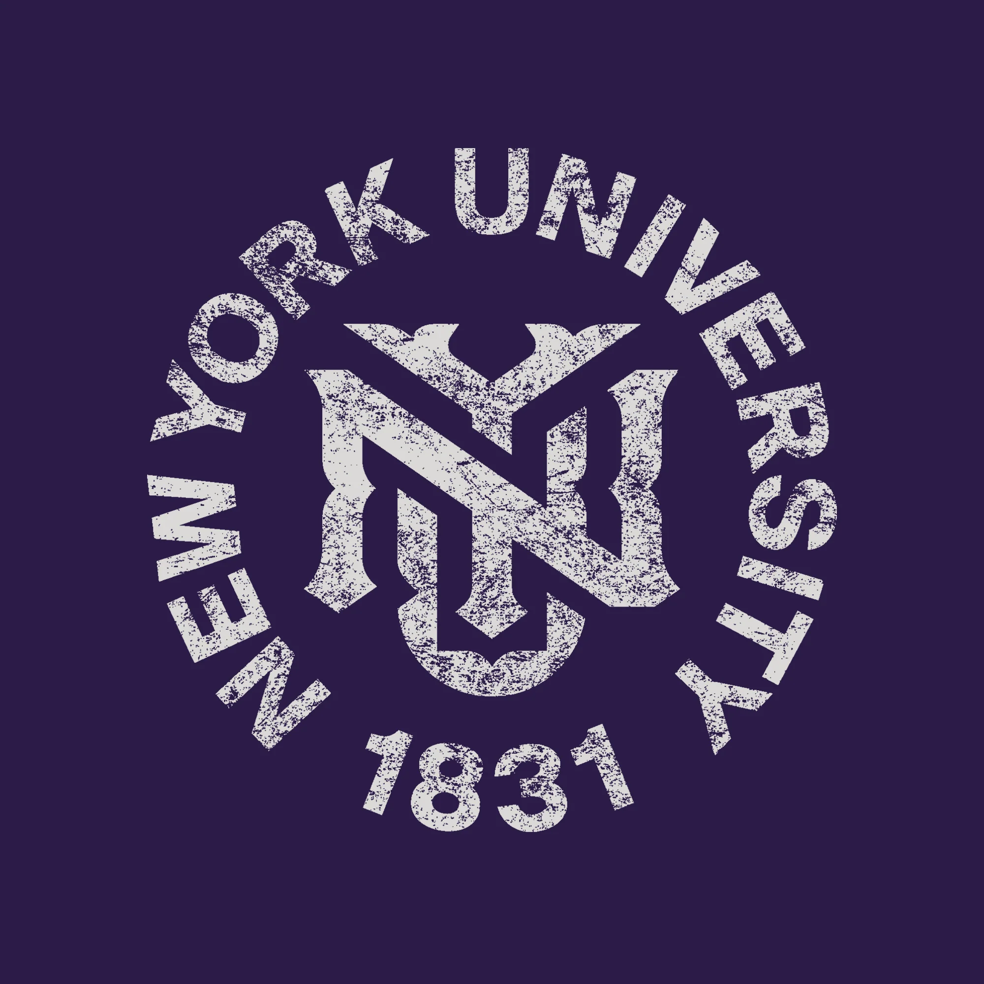 NYU Violets Distressed Circle Logo T-Shirt - Purple - Image 2