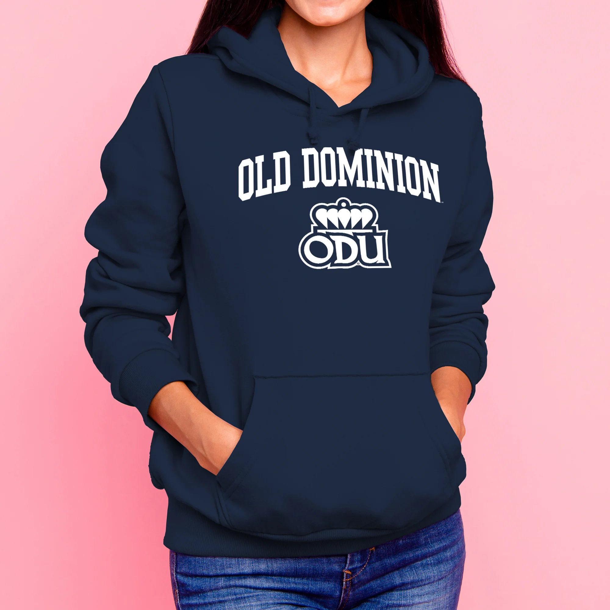 Old Dominion University Monarchs Arch Logo Heavy Blend Hoodie - Navy - Image 5