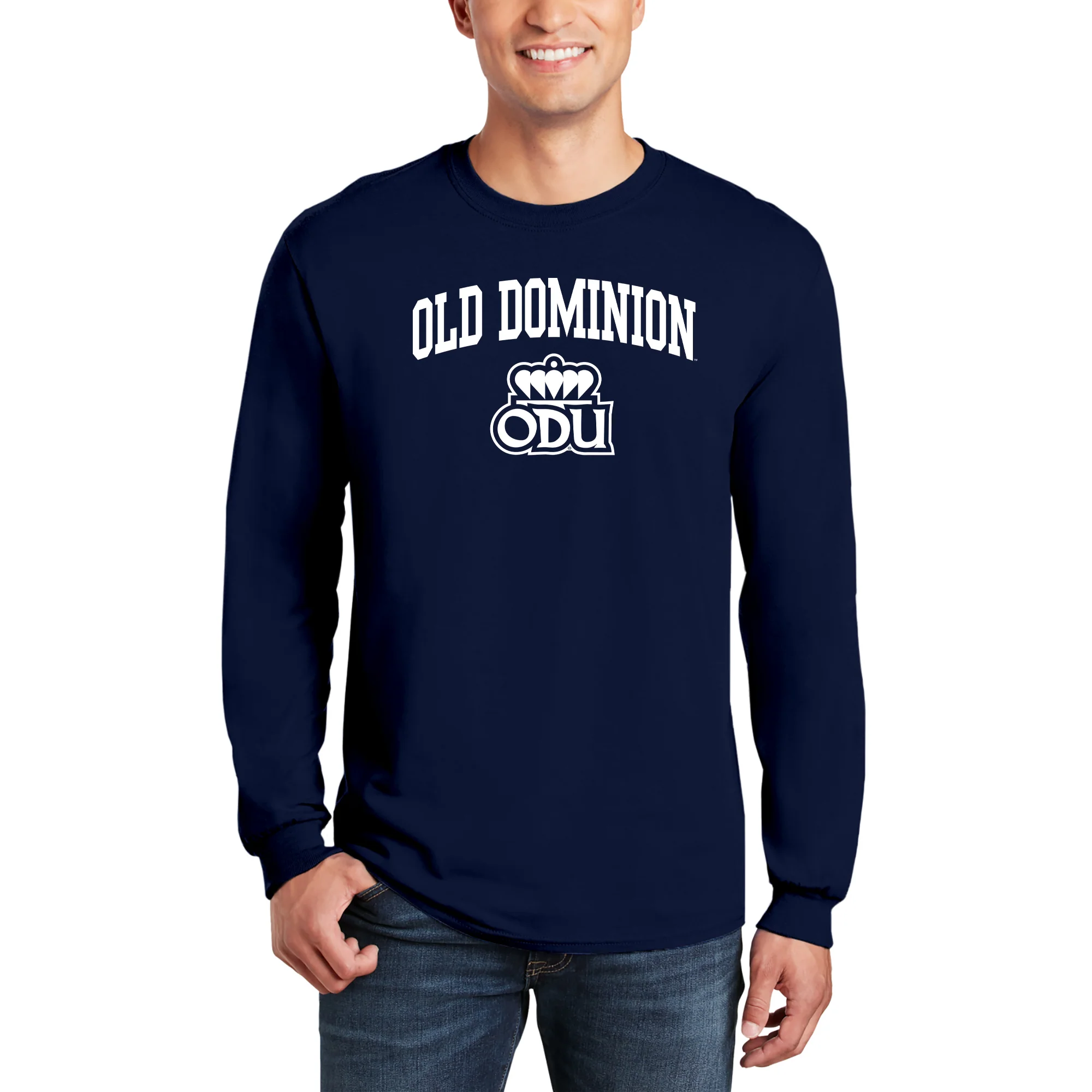 Old Dominion University Monarchs Arch Logo Long Sleeve T-Shirt - Navy - Image 4