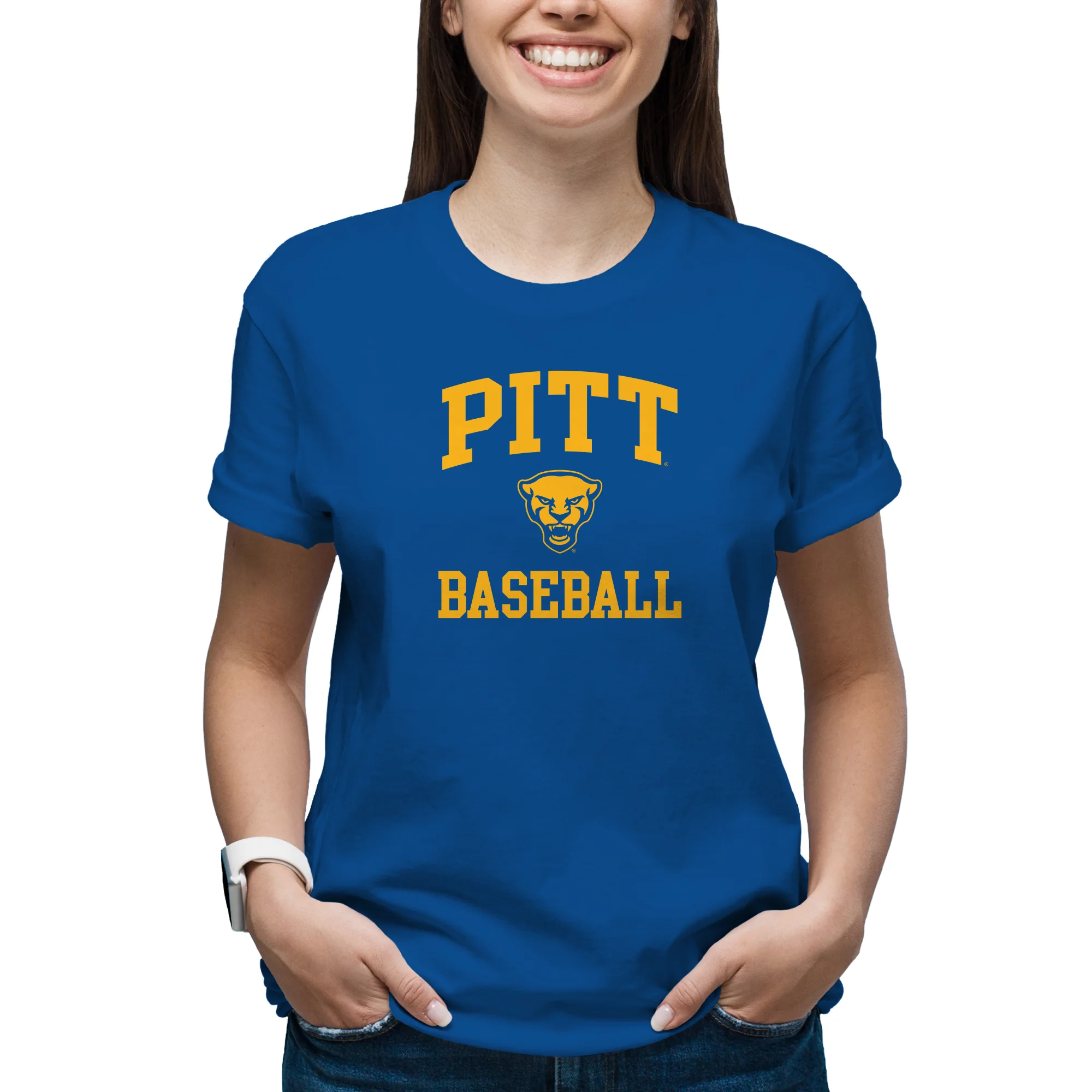 Pittsburgh Arch Logo Baseball T-Shirt - Royal - Image 4