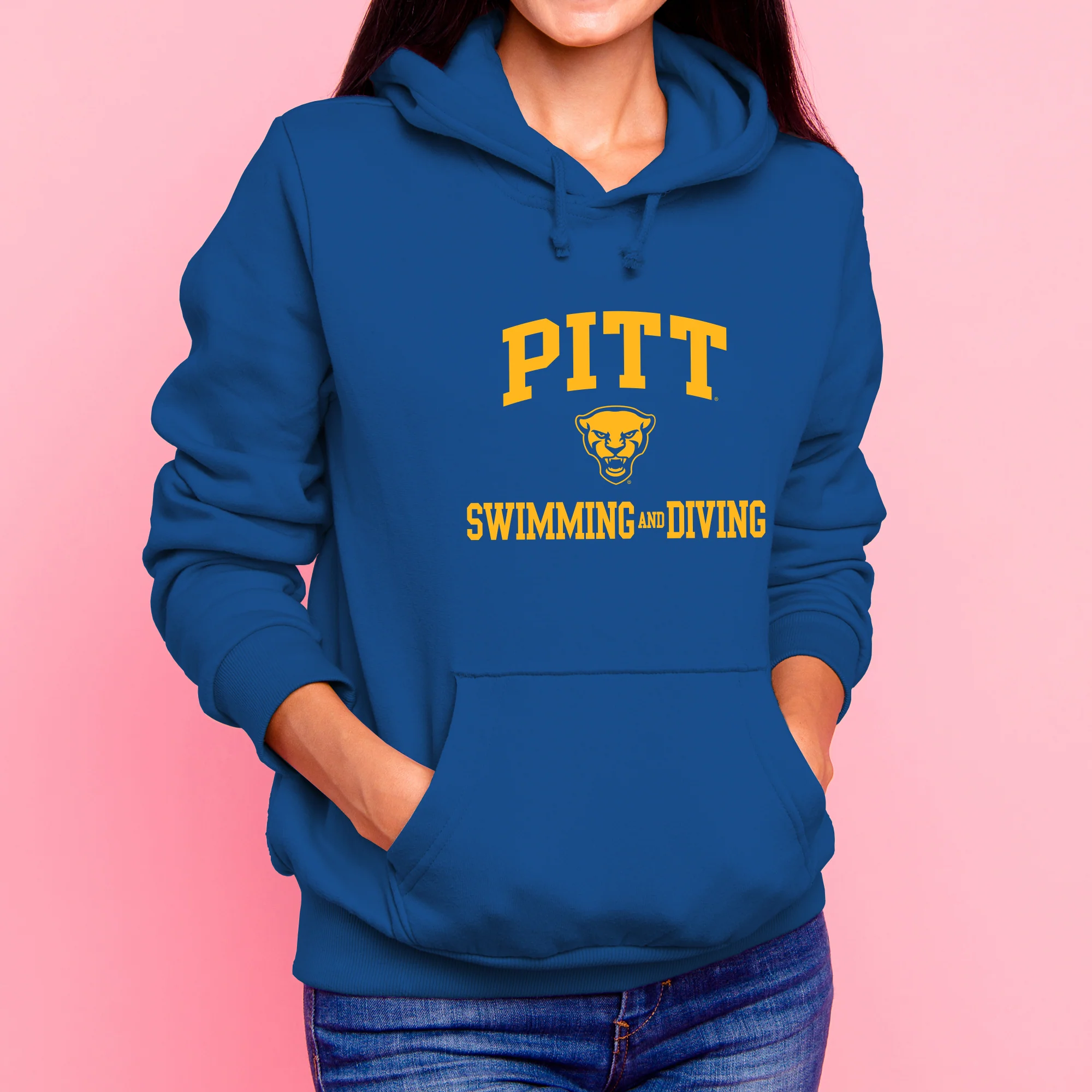Pittsburgh Arch Logo Swimming & Diving Hoodie - Royal - Image 4
