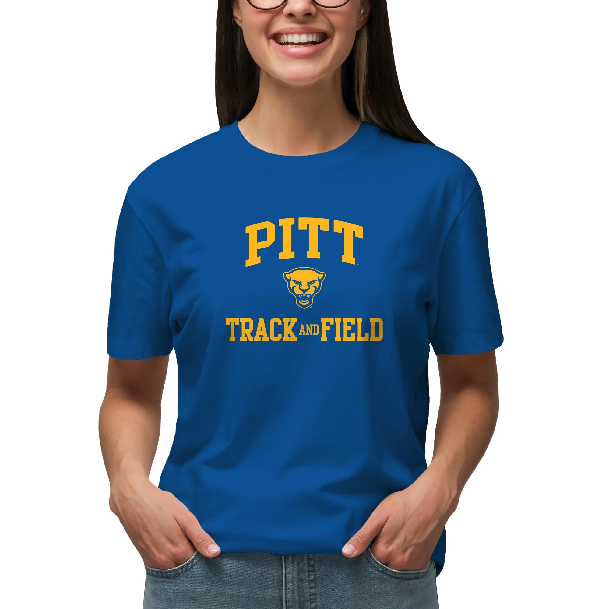 Pittsburgh Arch Logo Track & Field T-Shirt - Royal - Image 4