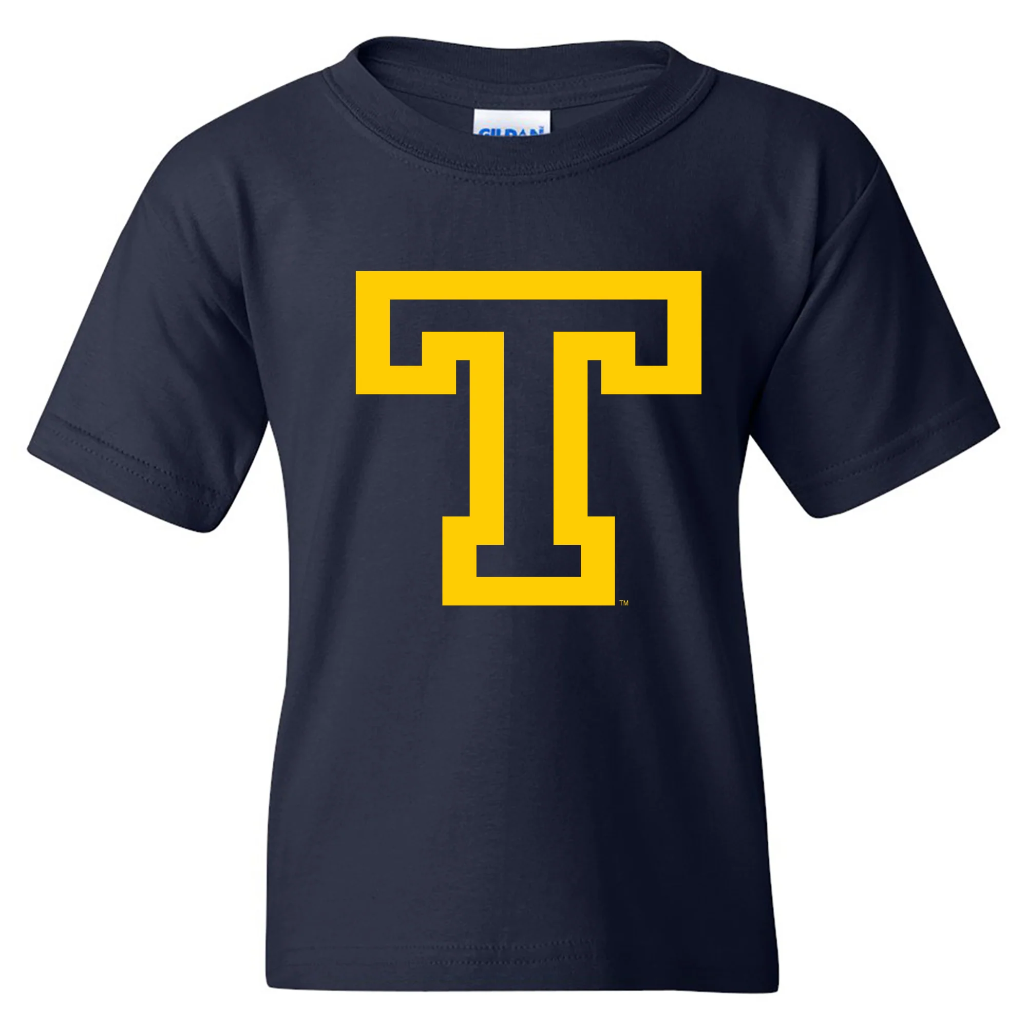 Trinity College Primary Logo Basic Cotton Youth Short Sleeve T Shirt - Navy