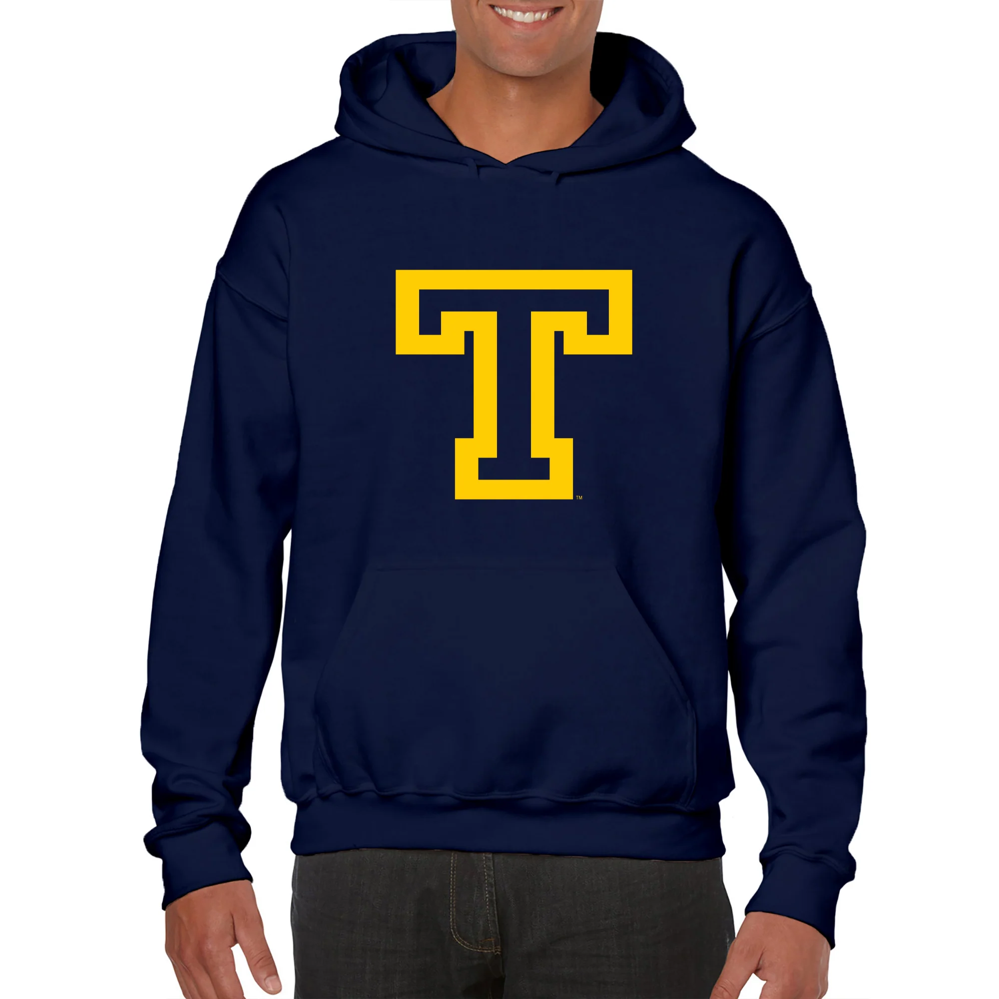 Trinity College Primary Logo Heavy Blend Hoodie - Navy - Image 3
