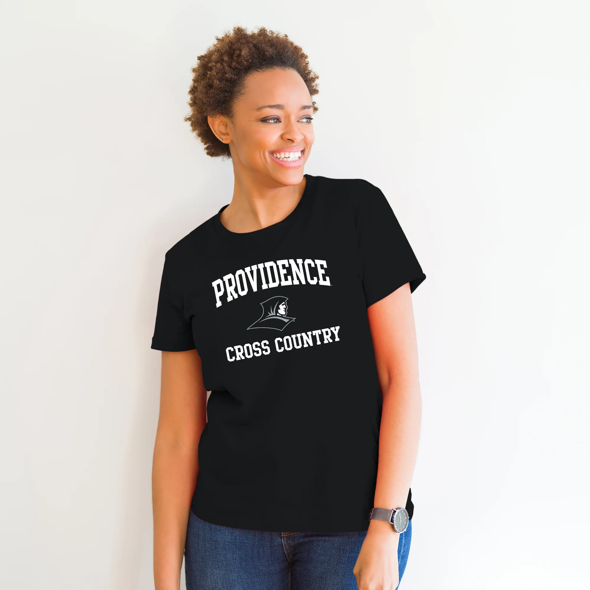 Providence Friars Arch Logo Cross Country T-Shirt - Black - Image 4