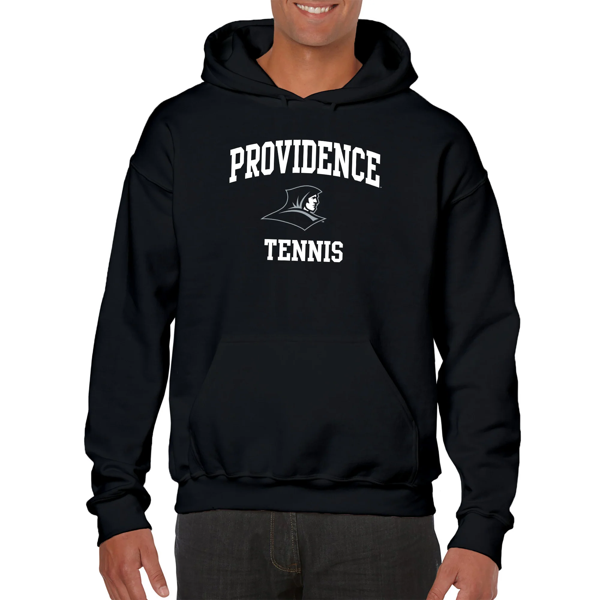 Providence Friars Arch Logo Tennis Hoodie - Black - Image 3