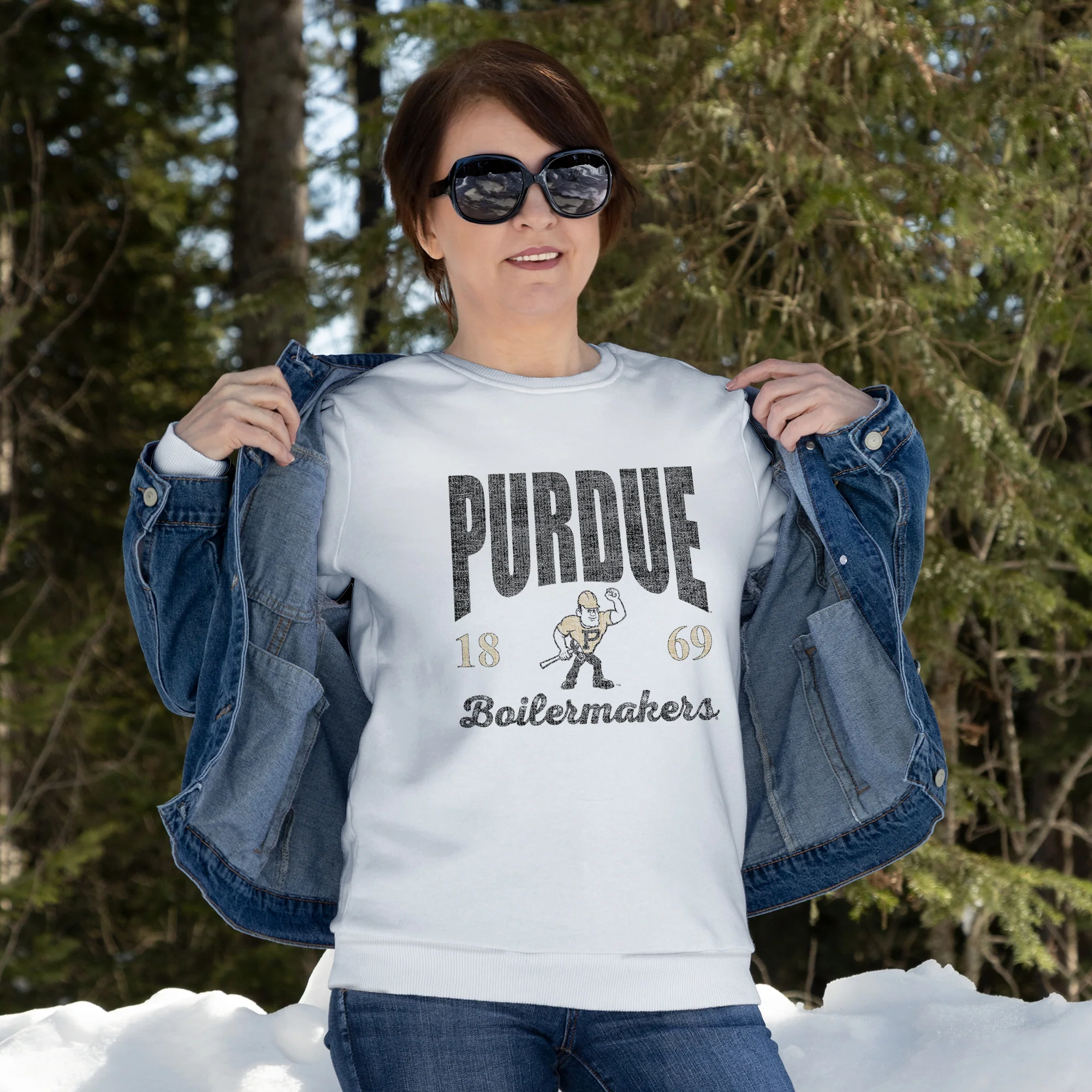 Purdue Giving Noise JA BTB Fleece Crewneck - White - Image 4