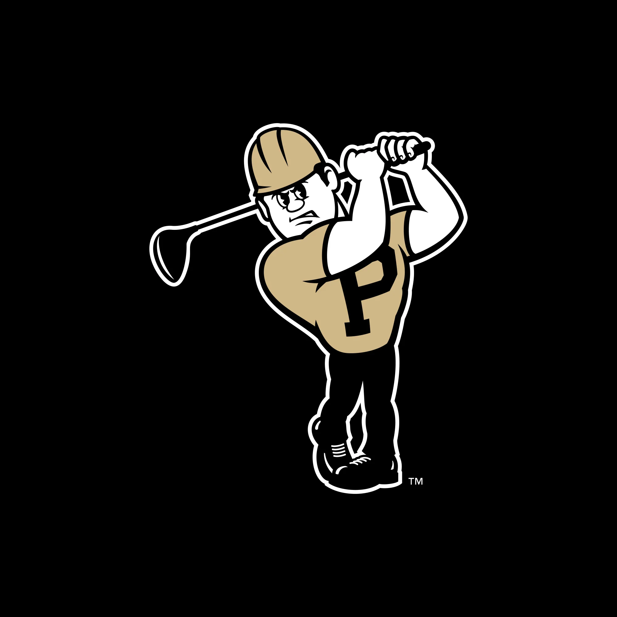 Purdue Pete Golf Mascot Mark LC Zip Hoodie - Black - Image 2