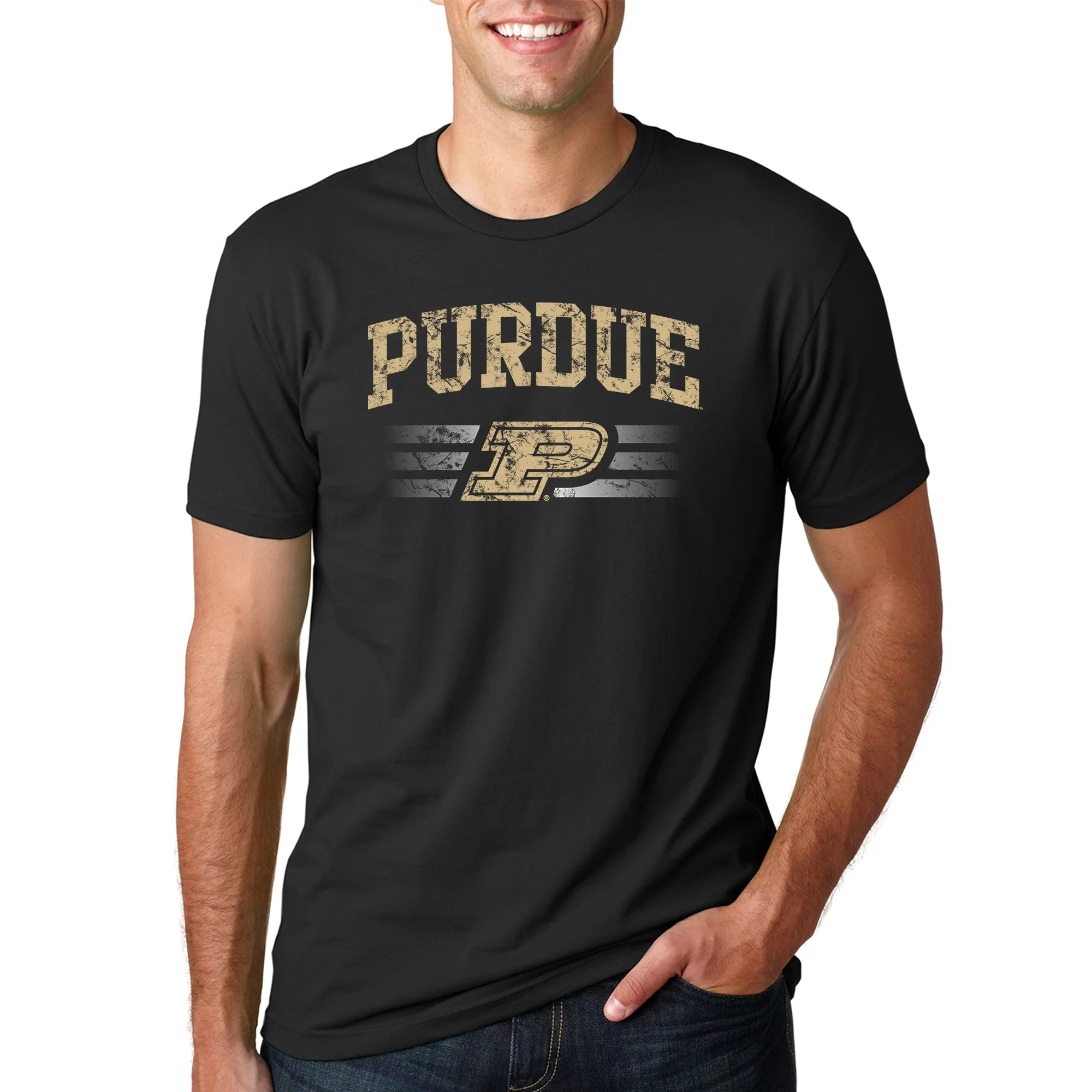 Purdue Dynasty Logo NLA T Shirt - Black - Image 5