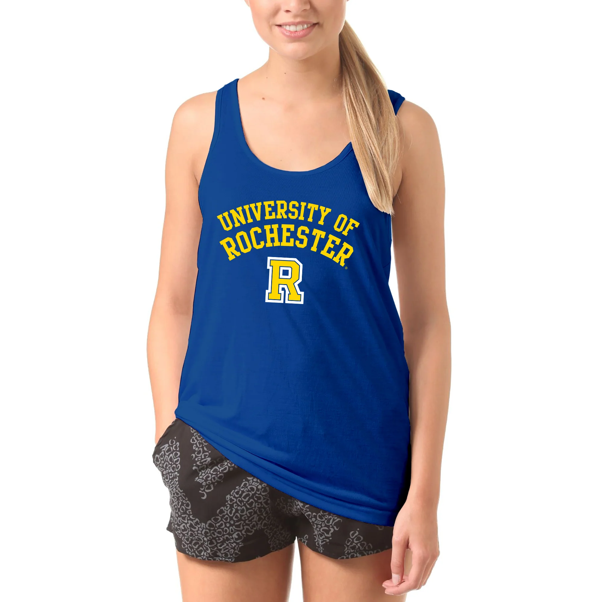 University of Rochester Yellowjackets Arch Logo Tank Top - Royal - Image 4