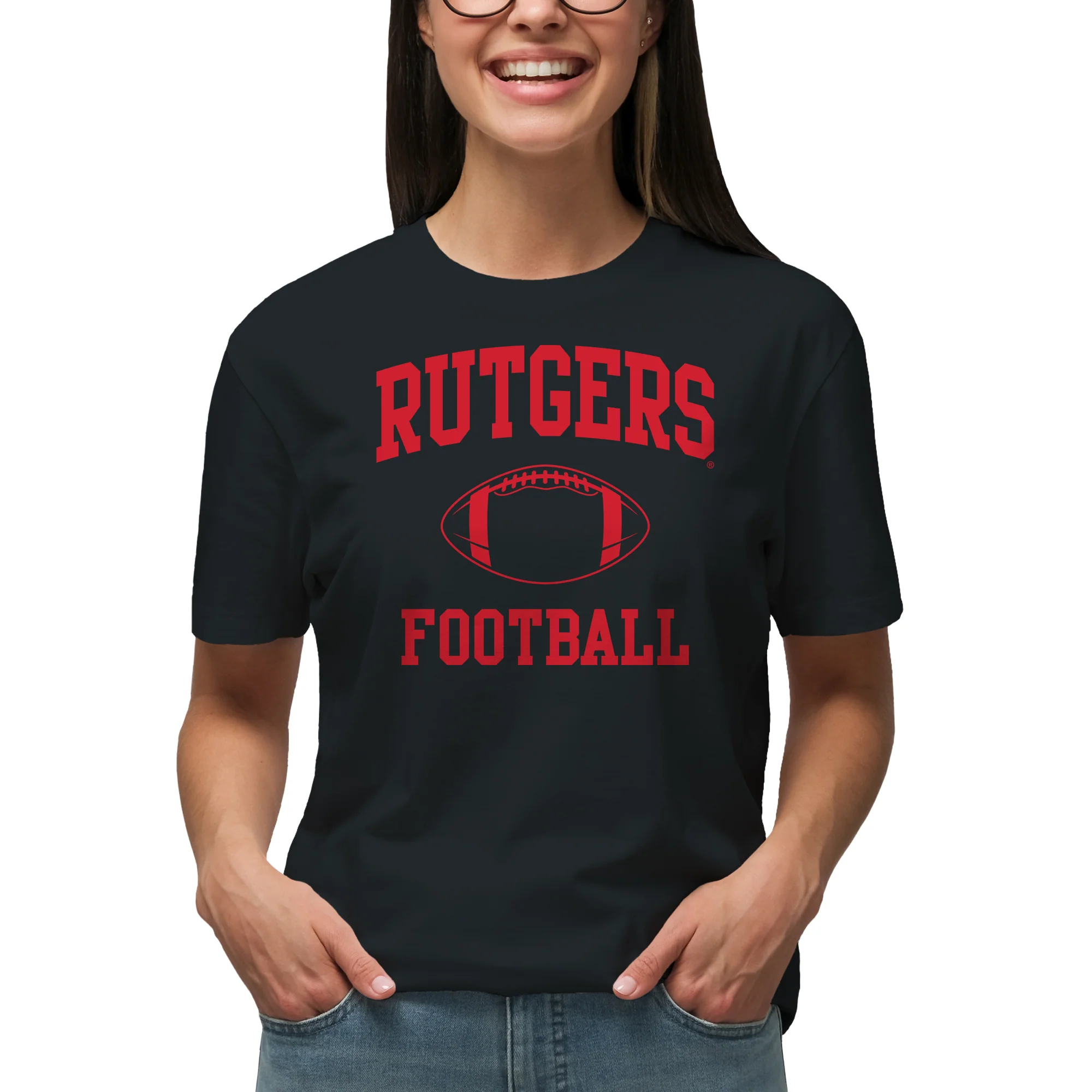Rutgers Scarlet Knights Classic Football Arch T-Shirt - Black - Image 4