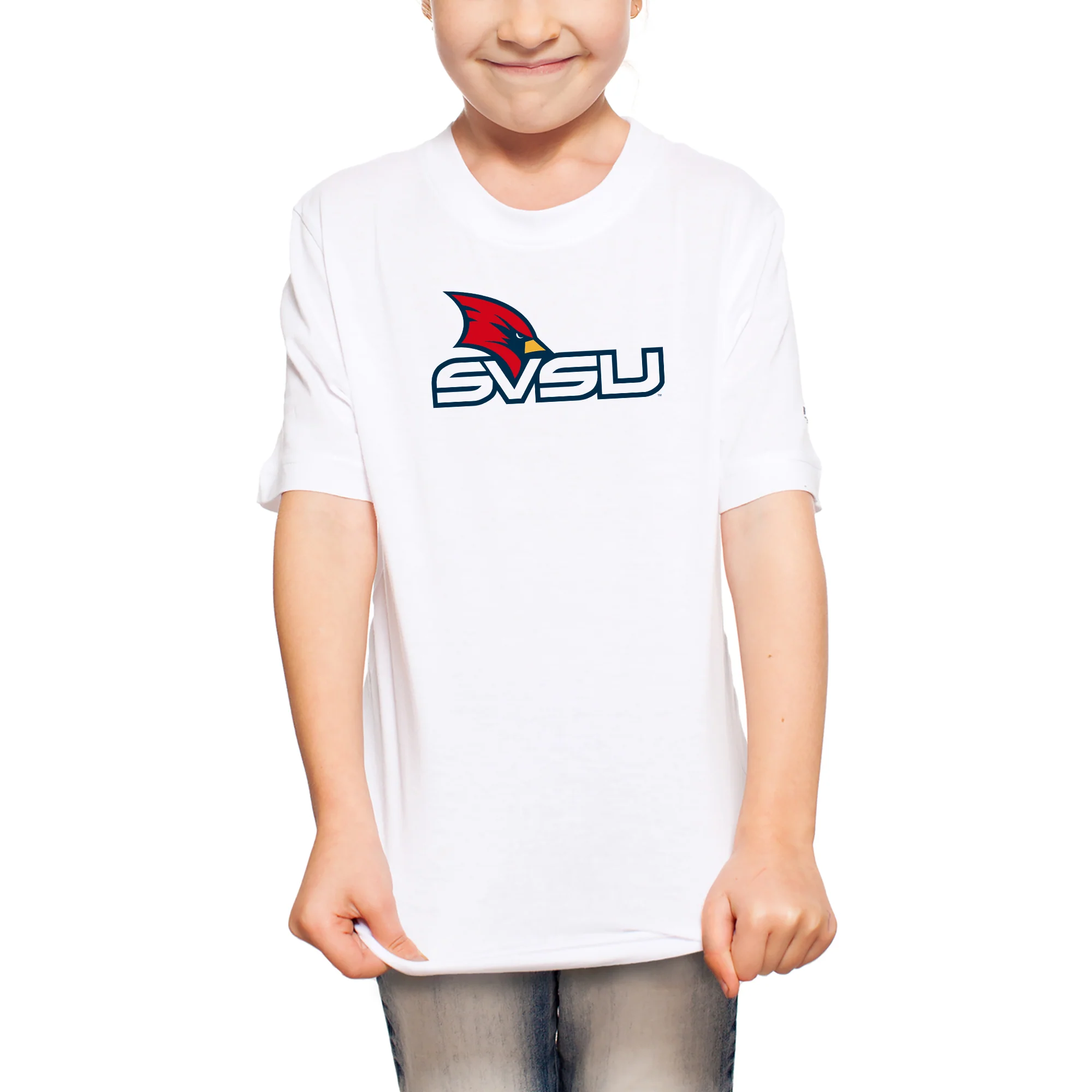 Saginaw Valley State SVSU Cardinals Primary Logo Youth T Shirt - White - Image 4