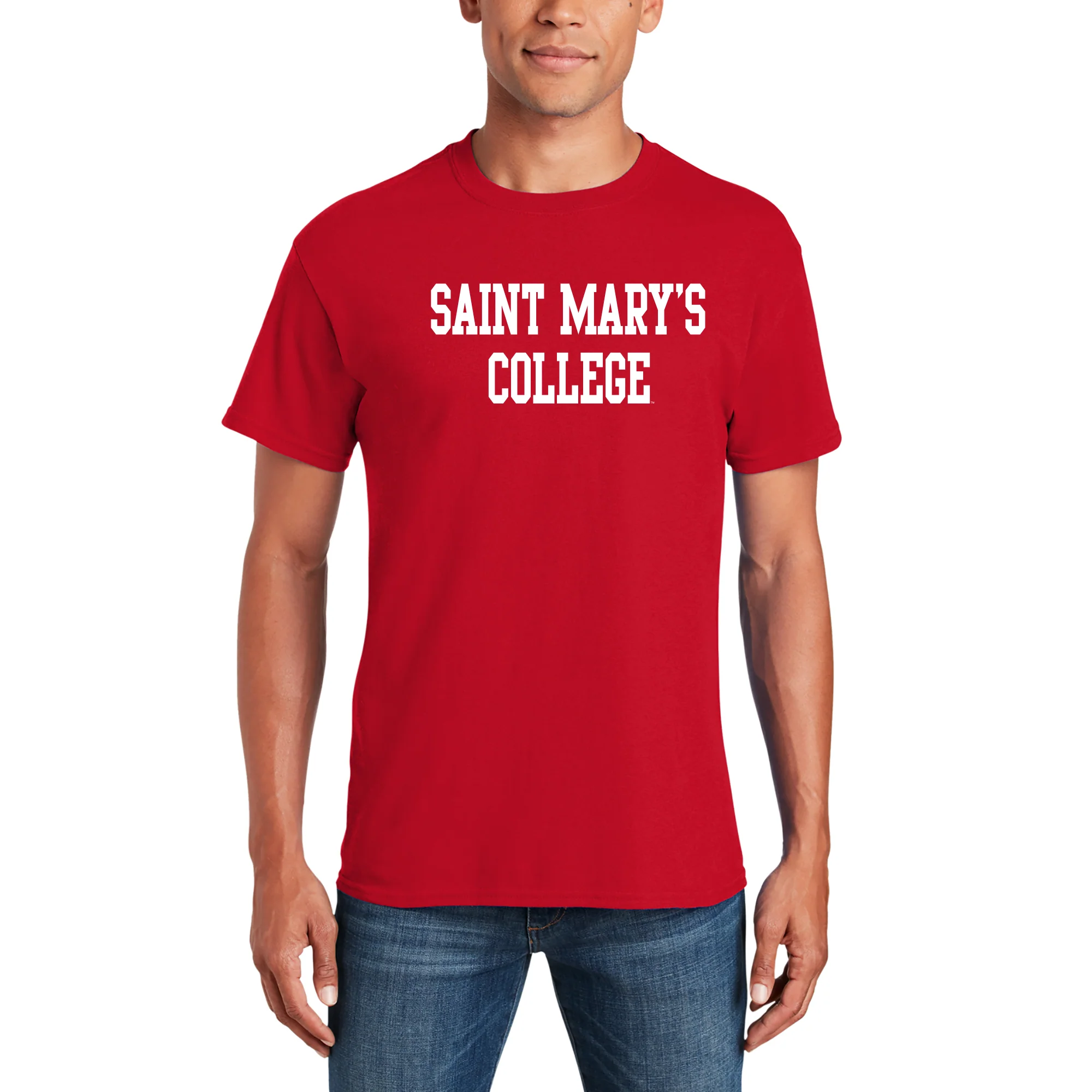 Saint Mary's College Gaels Basic Block T Shirt - Red - Image 3