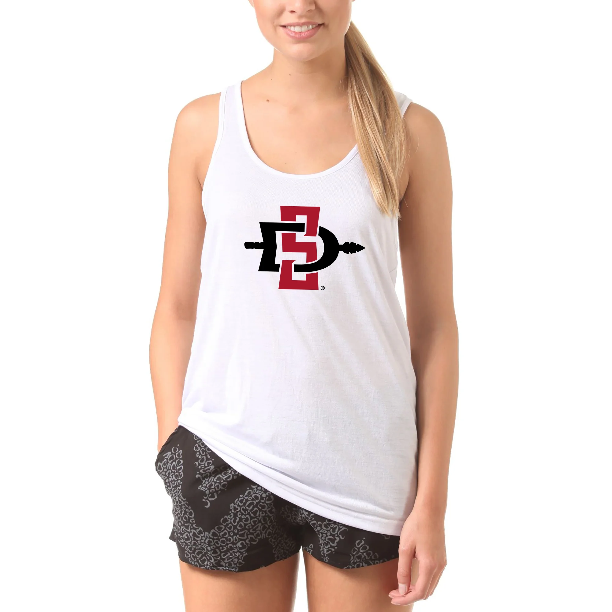 San Diego State Aztecs Primary Logo Tank Top - White - Image 4