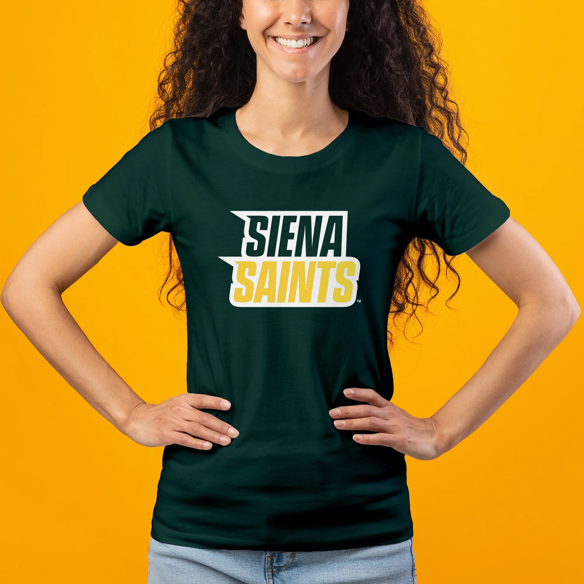 Siena University Basic Block Womens T-Shirt - Forest - Image 3