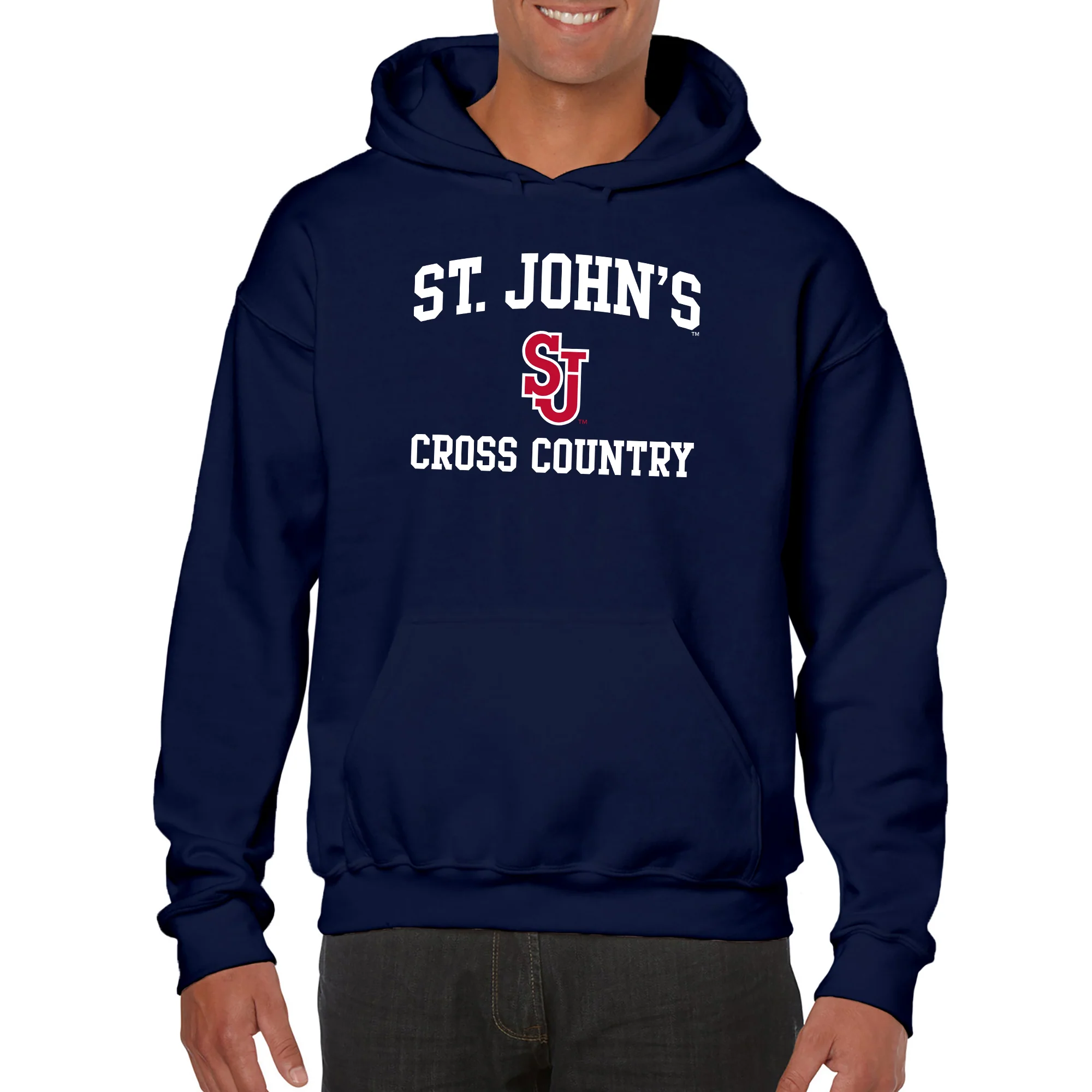 St John's Red Storm Arch Logo Cross Country Hoodie - Navy - Image 3