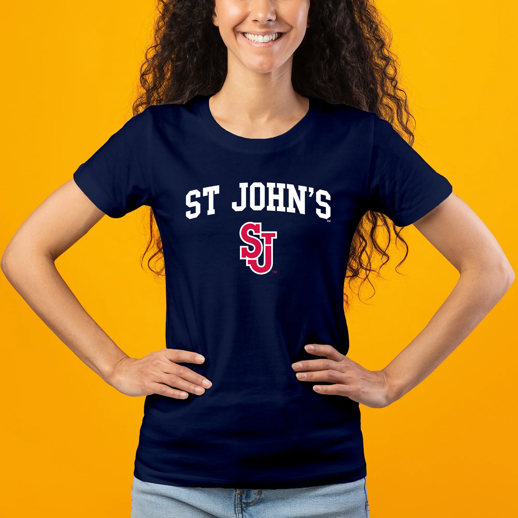 St John's University Red Storm Arch Logo Women's T-Shirt - Image 4