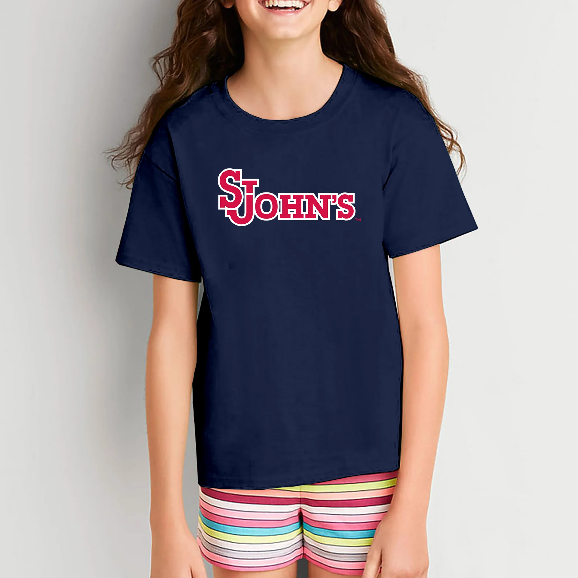 St John's University Red Storm Primary Logo Youth T-Shirt - Navy - Image 4