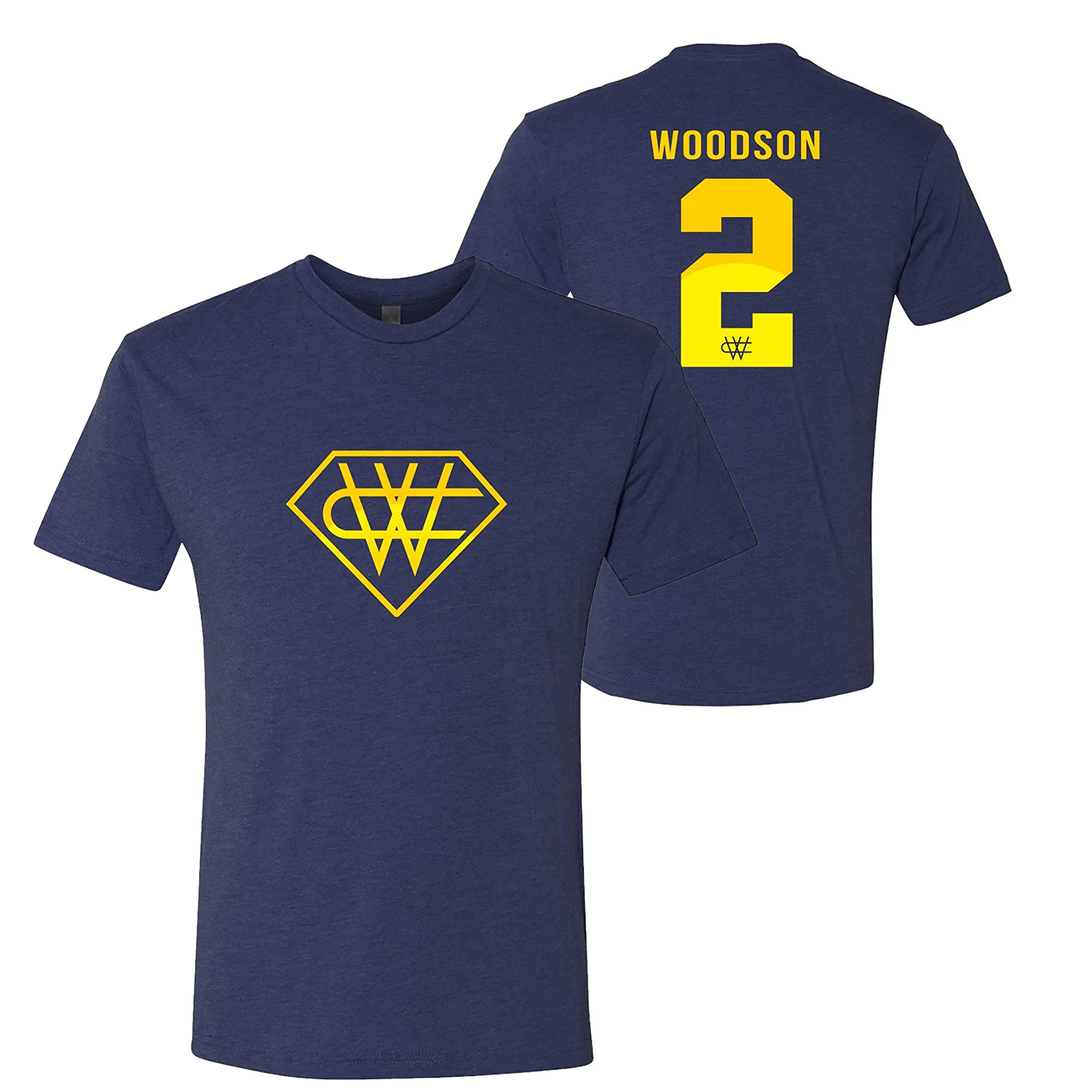Super Woodson University of Michigan Triblend Short Sleeve T Shirt - Vintage Navy
