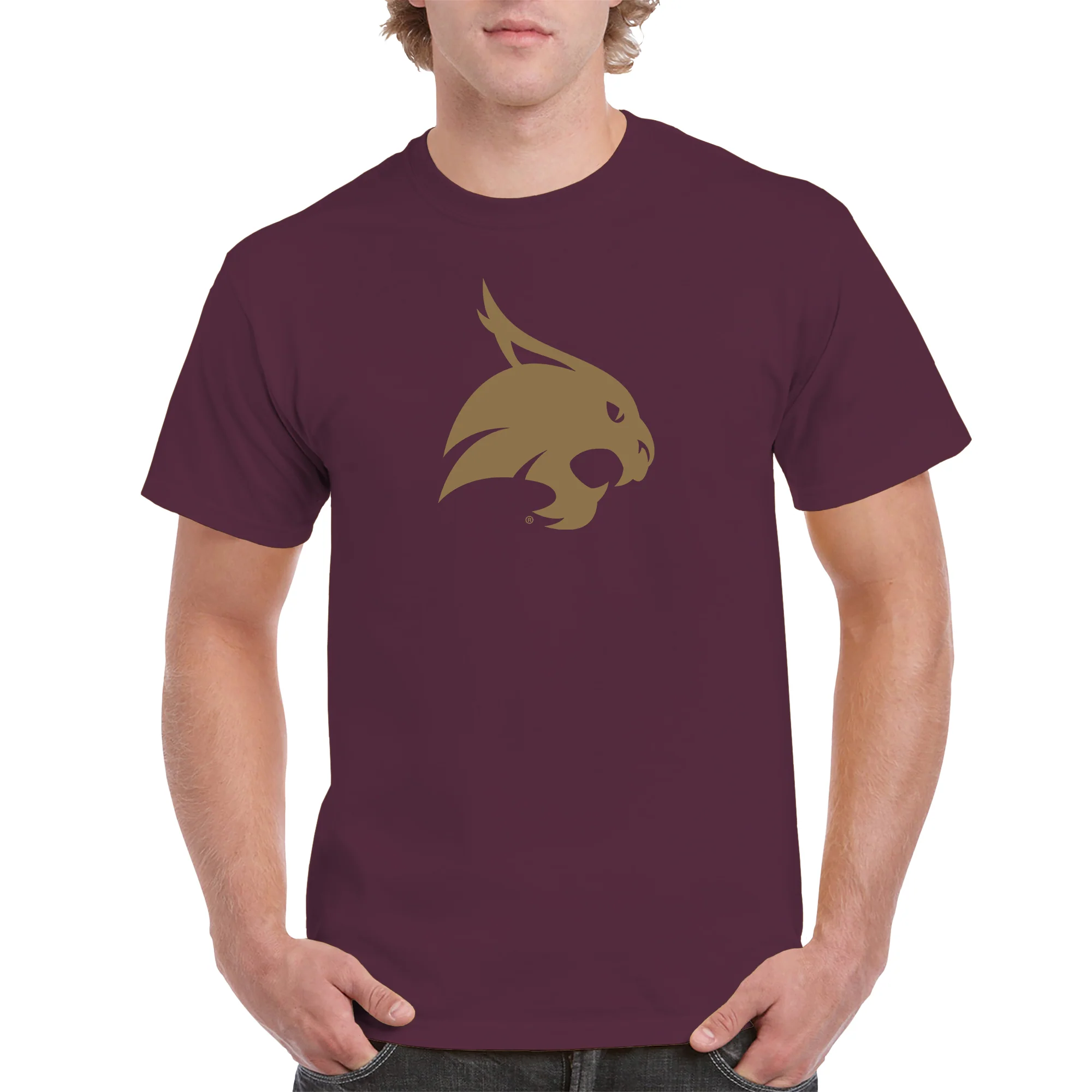 Texas State Bobcats Primary Logo T-Shirt - Maroon - Image 3