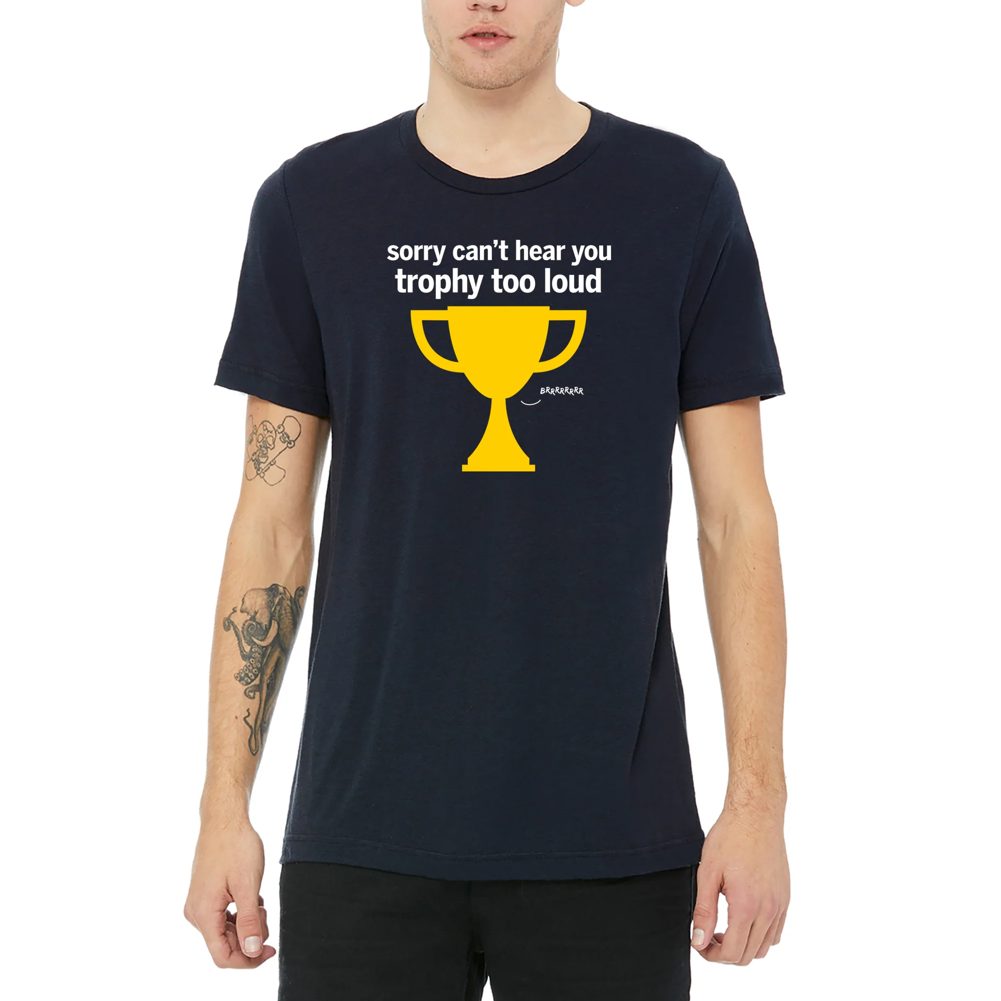 Trophy Too Loud Triblend T-Shirt - Solid Navy Triblend - Image 3