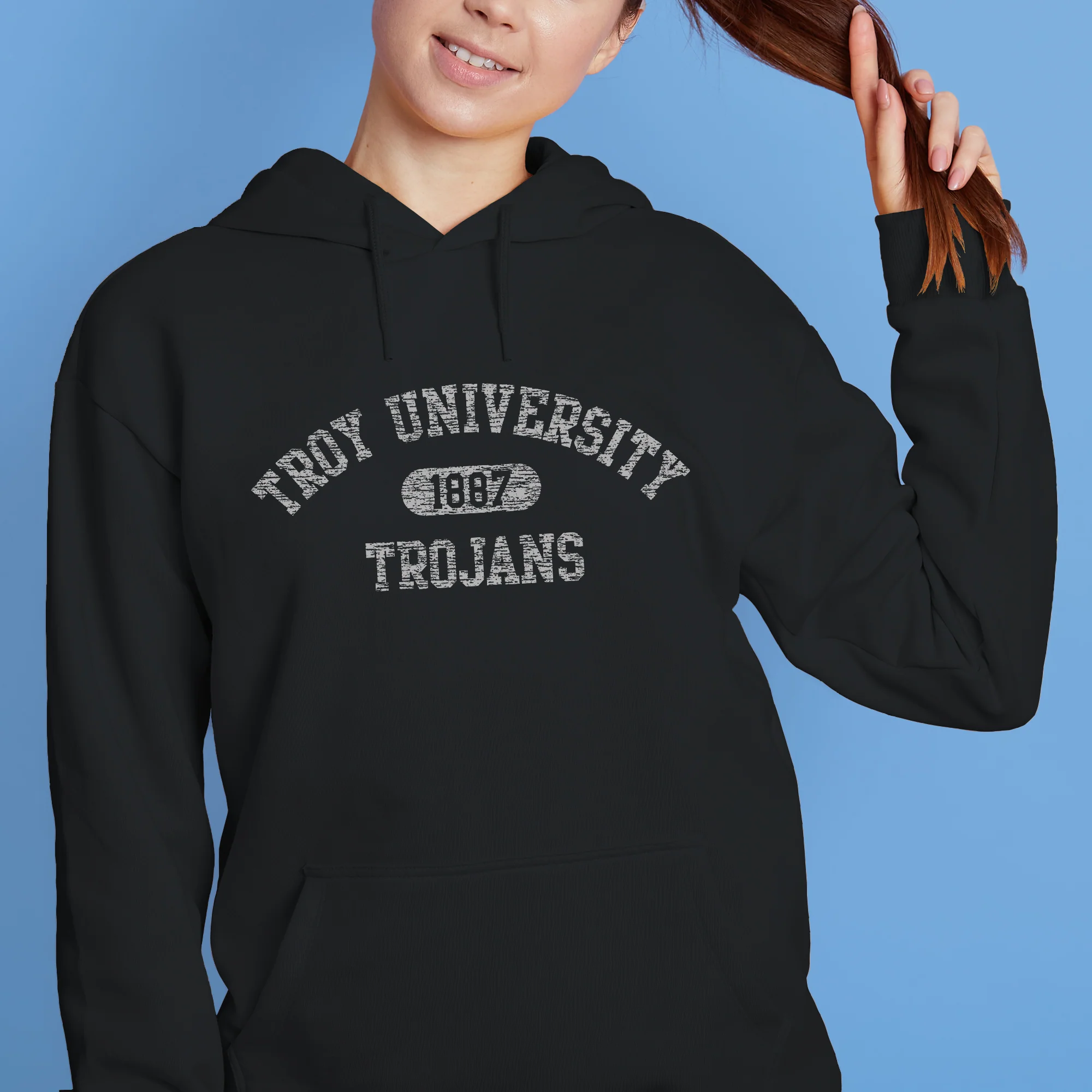 Troy Athletic Arch Hoodie - Black - Image 4