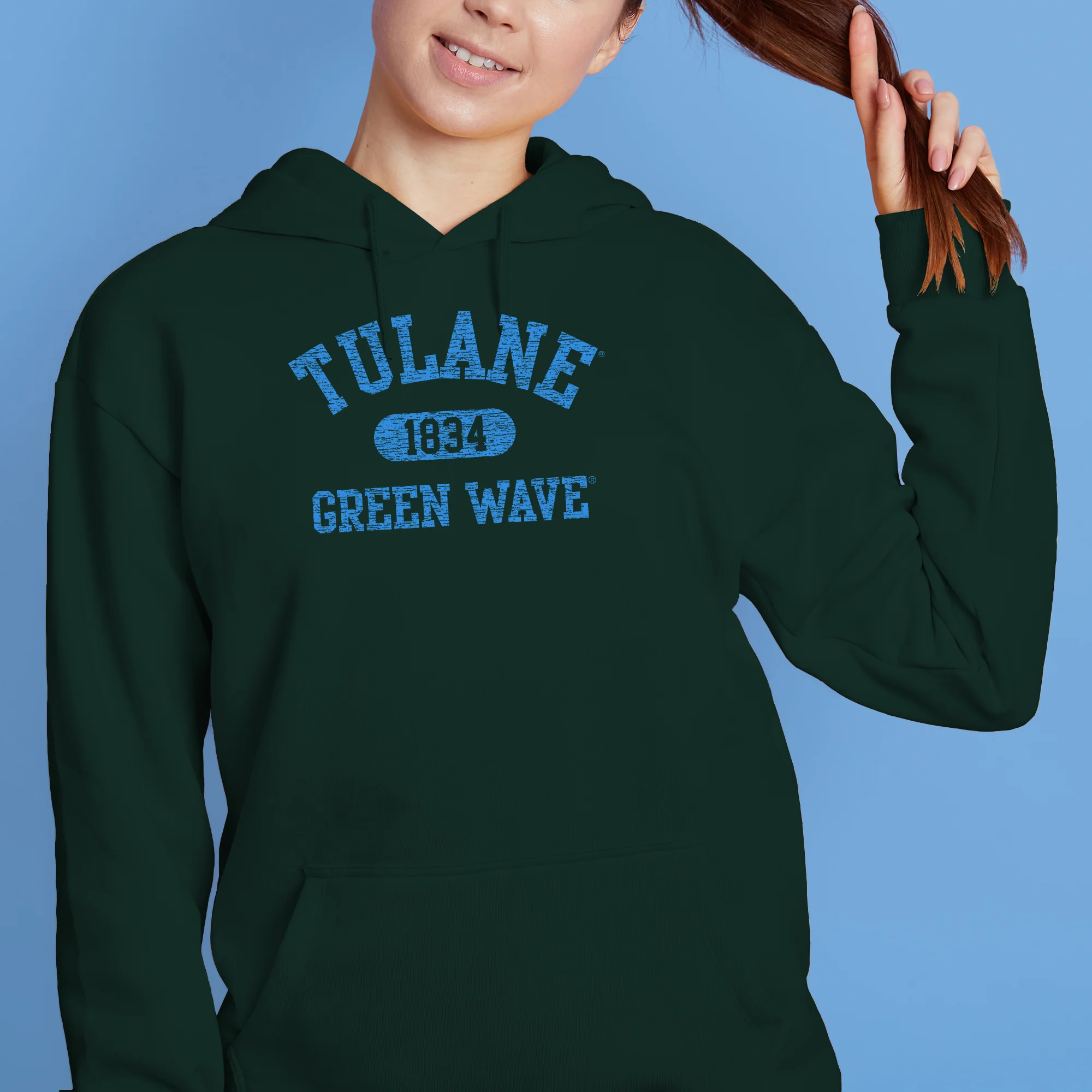 Tulane Green Wave Athletic Arch Hoodie - Forest - Image 4