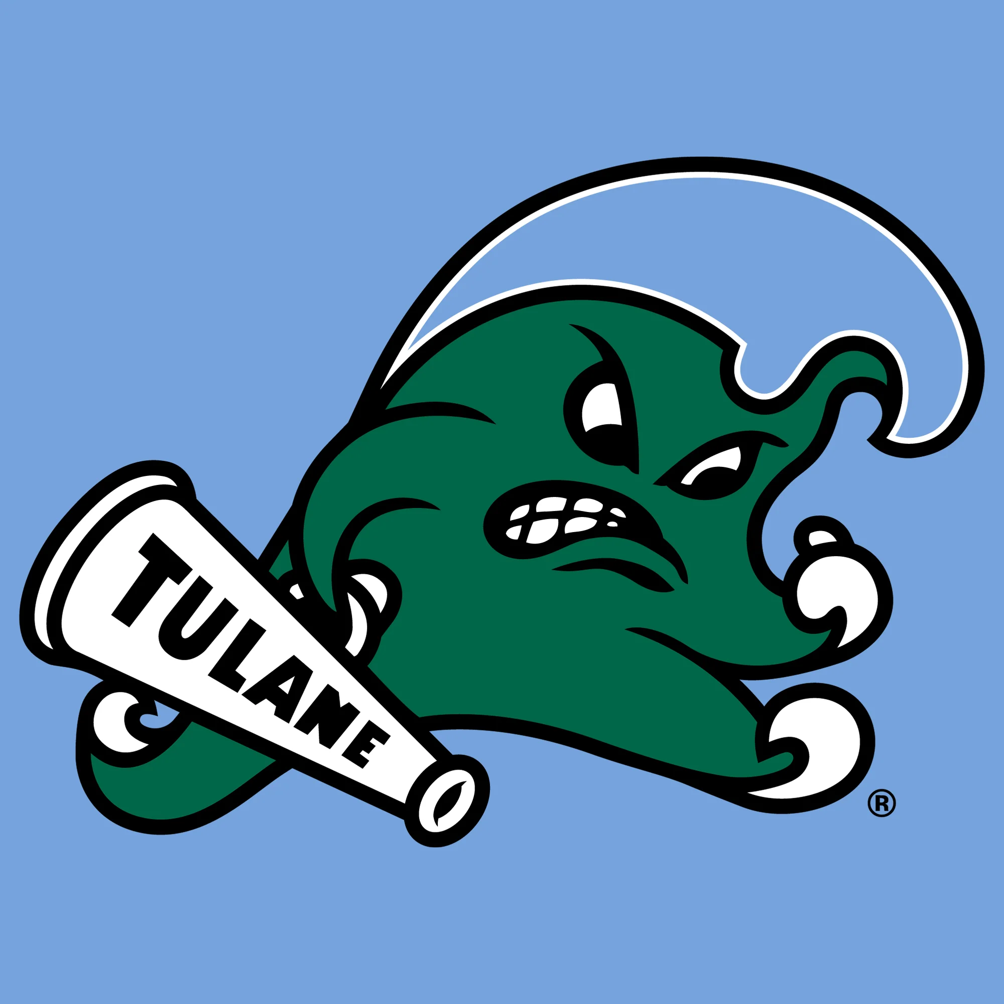 Tulane University Green Wave Primary Logo Long Sleeve - CBlue - Image 2