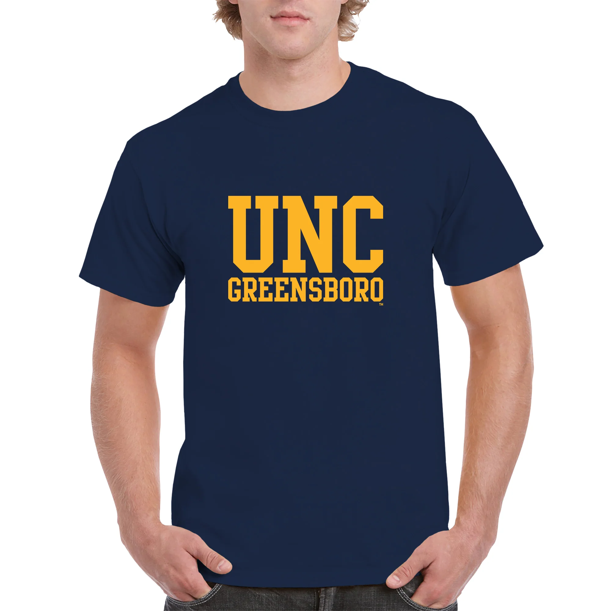UNC Greensboro Spartans Basic Block T-Shirt - Navy - Image 3