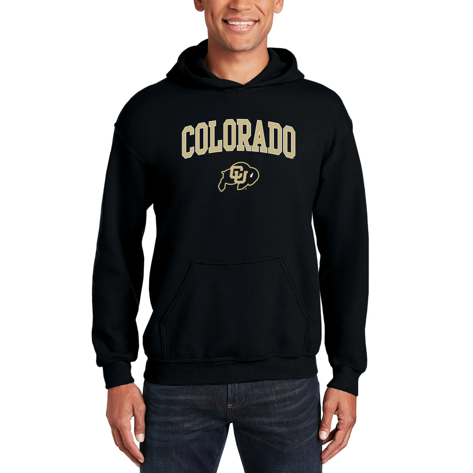 University of Colorado Buffaloes Arch Logo Hoodie - Black - Image 3
