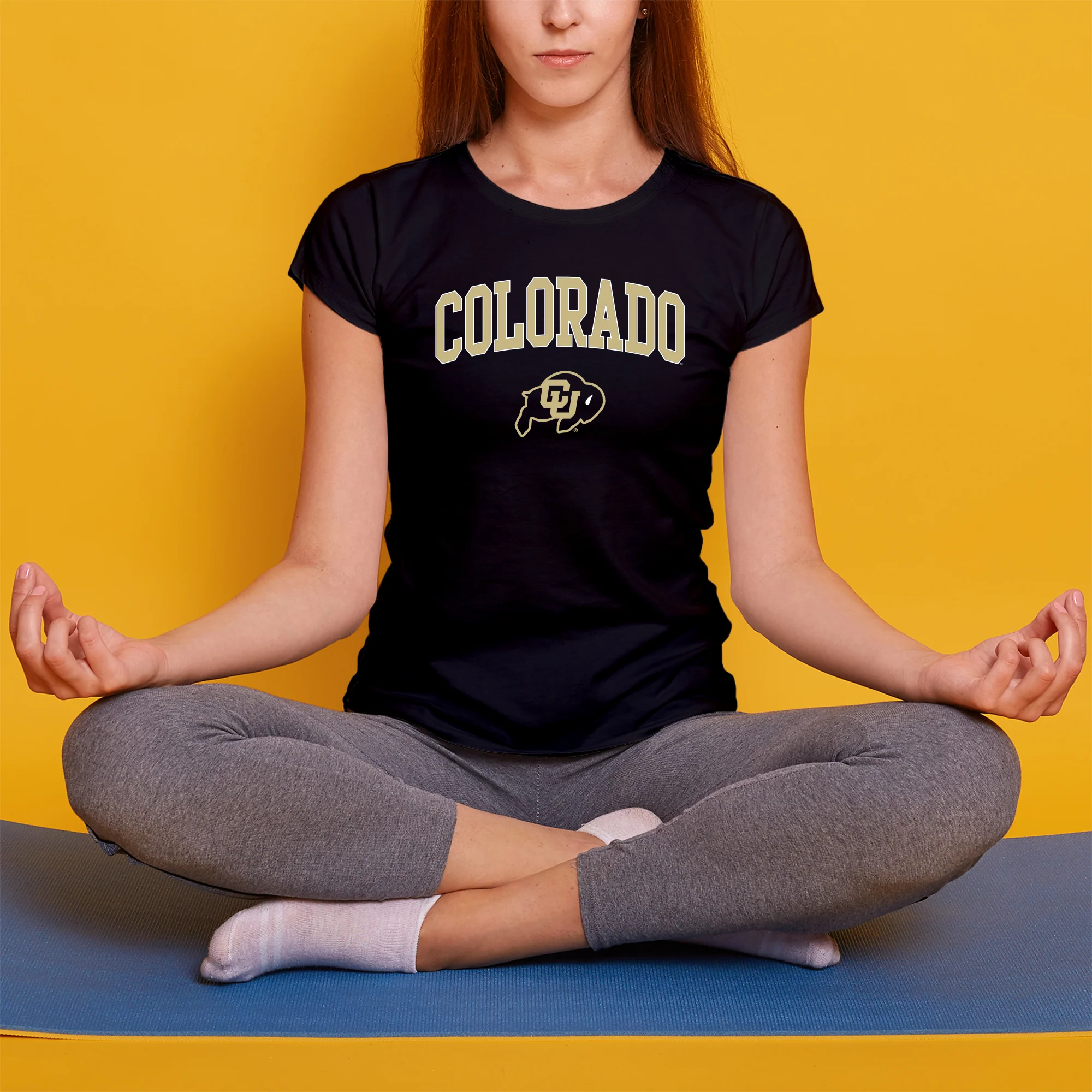 University of Colorado Buffaloes Arch Logo Women's T Shirt - Black - Image 4